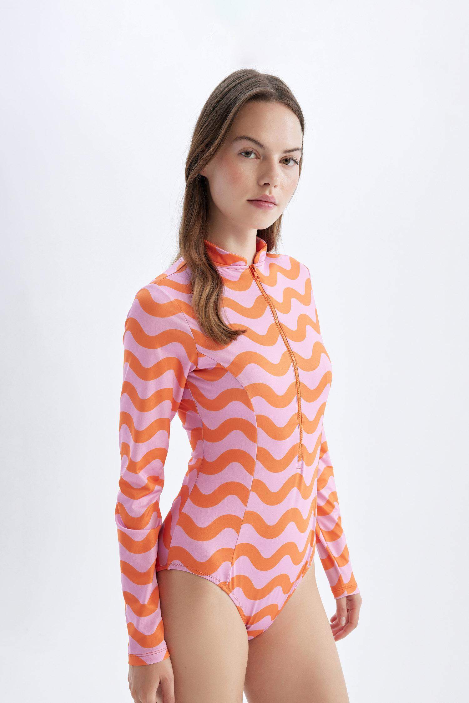 Regular Fit Desenli Sörf Mayo-Fall in Love