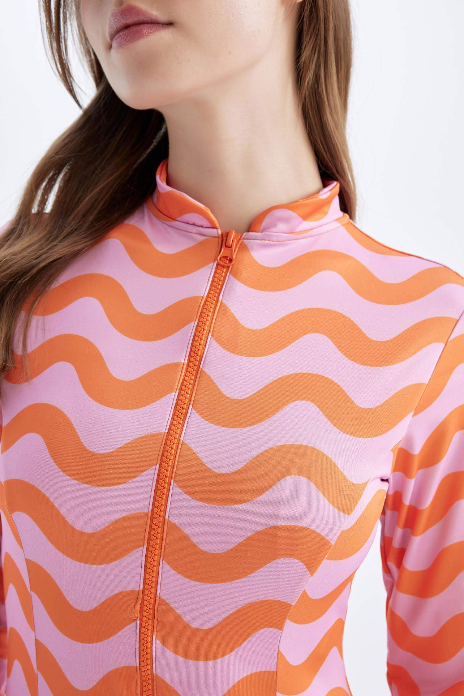 Regular Fit Desenli Sörf Mayo-Fall in Love