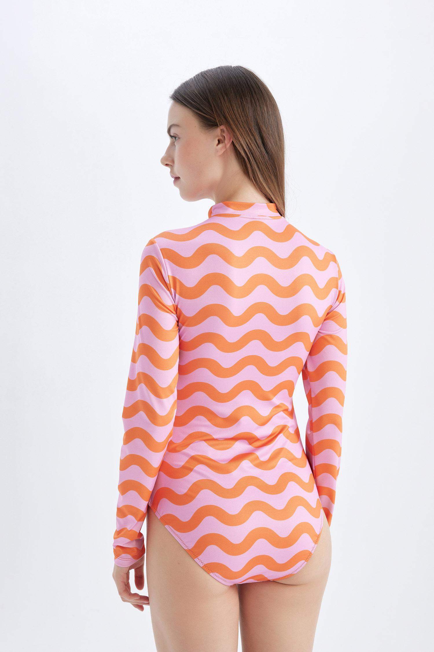 Regular Fit Desenli Sörf Mayo-Fall in Love