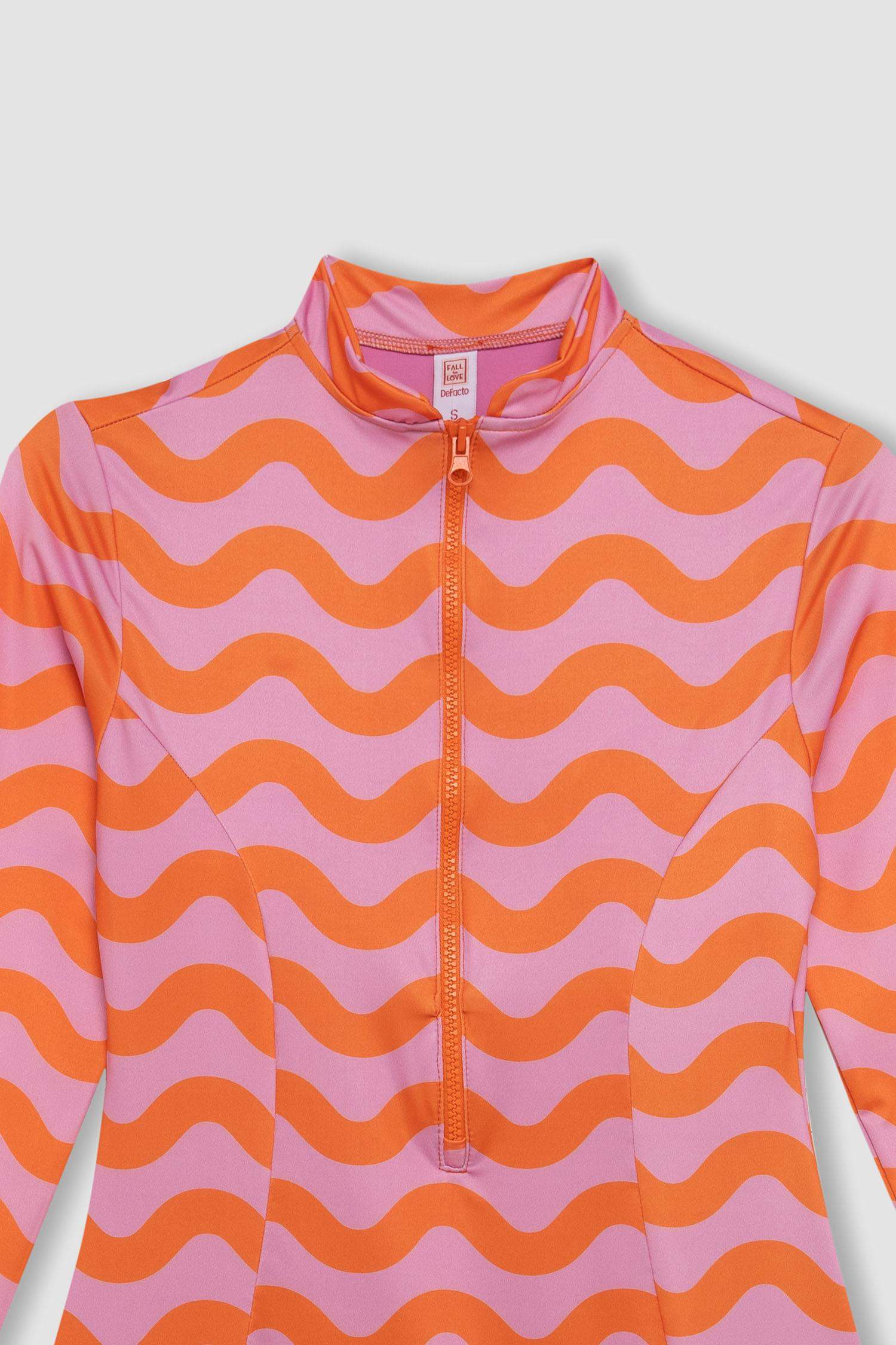 Regular Fit Desenli Sörf Mayo-Fall in Love