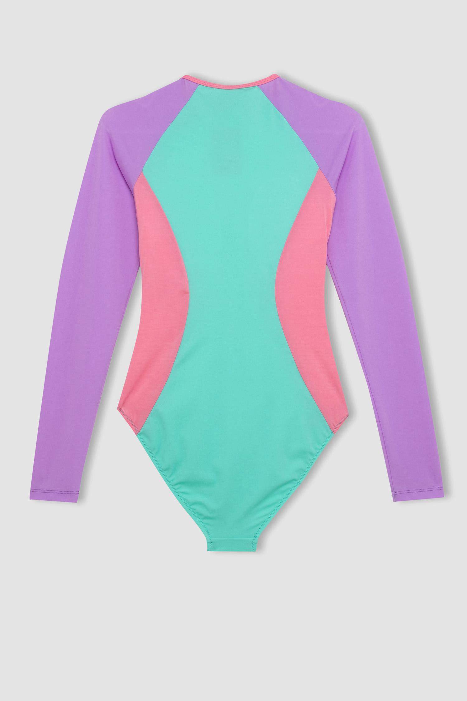 Fermuarlı Uzun Kollu Sörf Mayo-Fall in Love