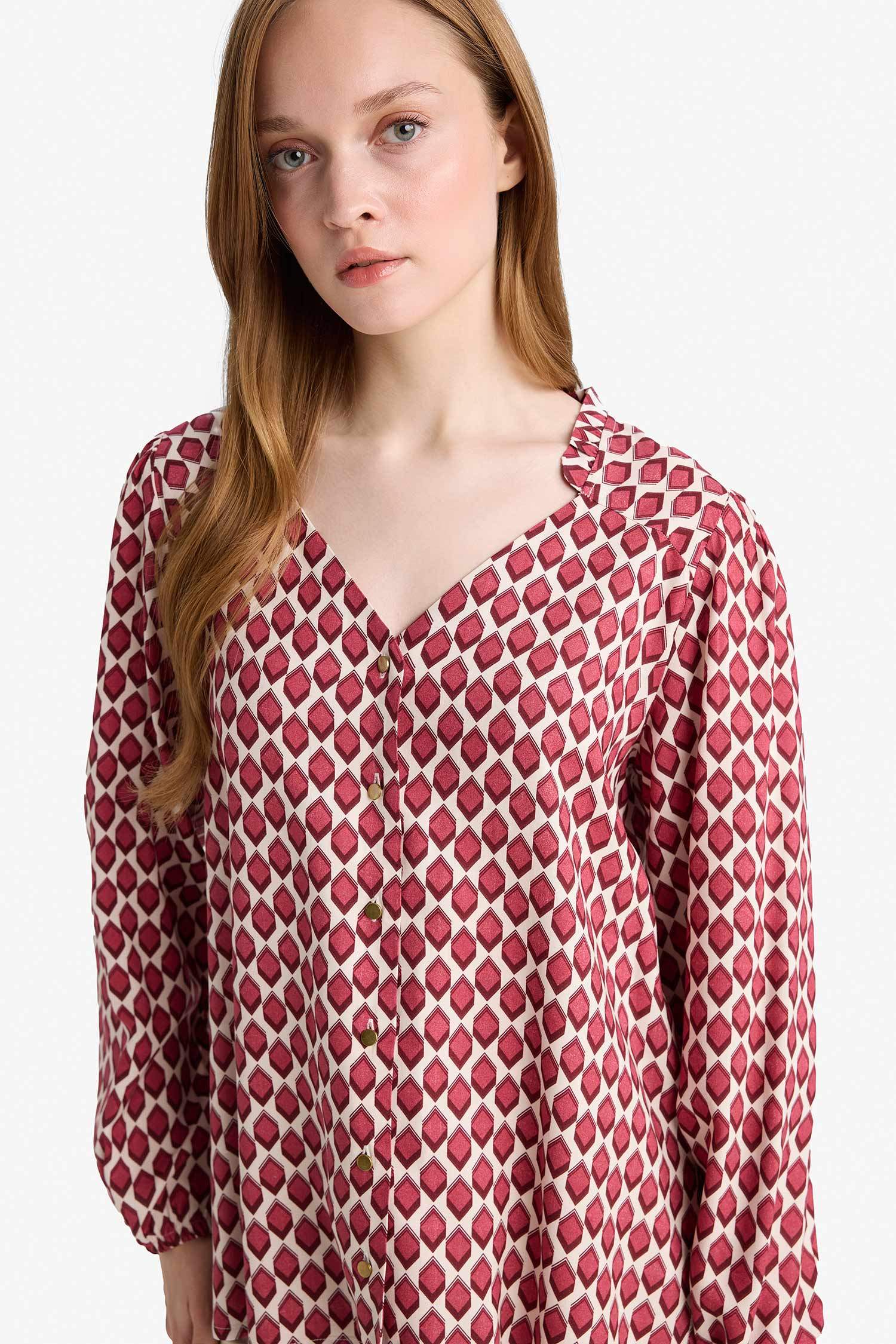 Regular Fit V-Neck Long Sleeve Shirt