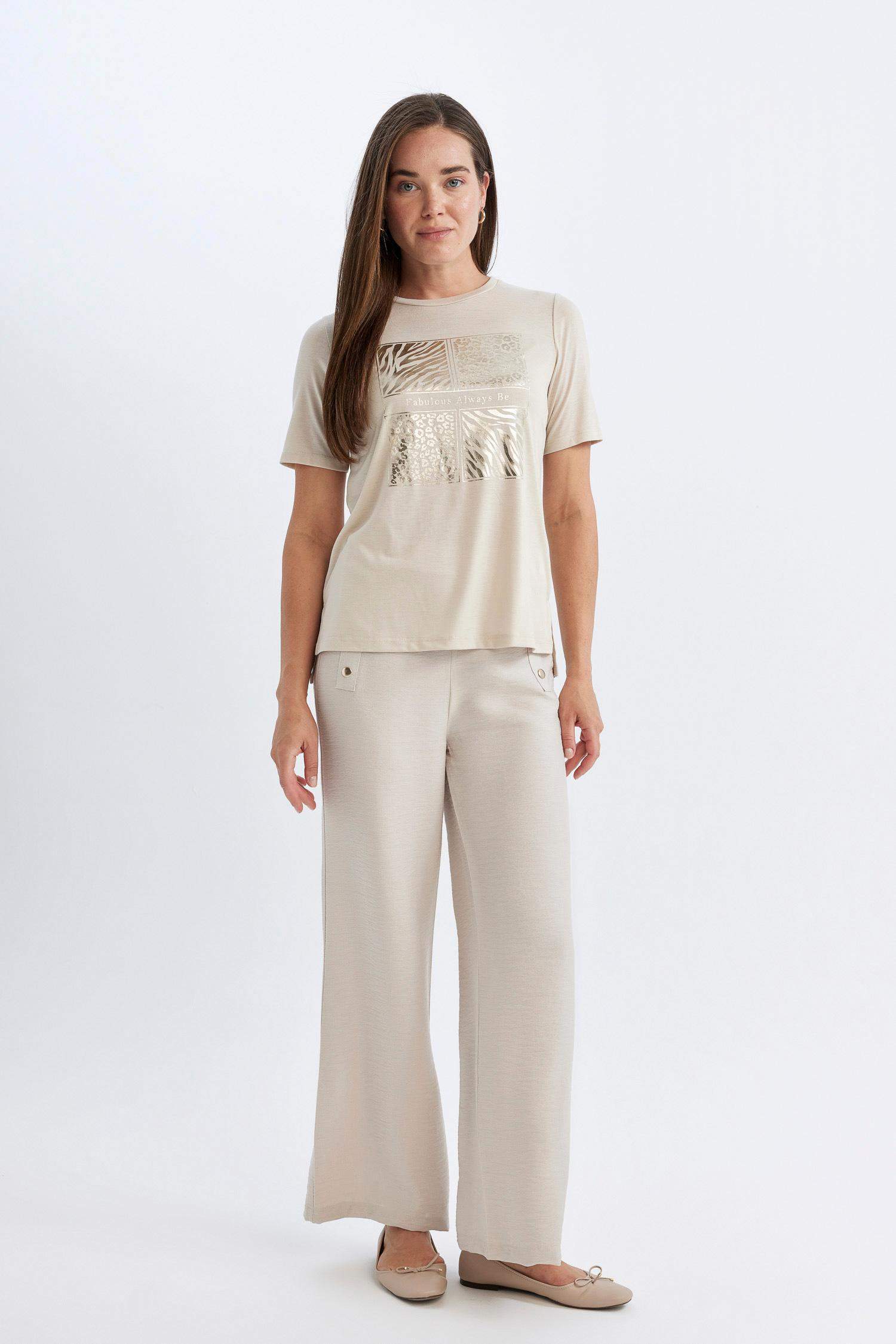 سروال سامبل واسع برجل واسع ستاندارت بجيب