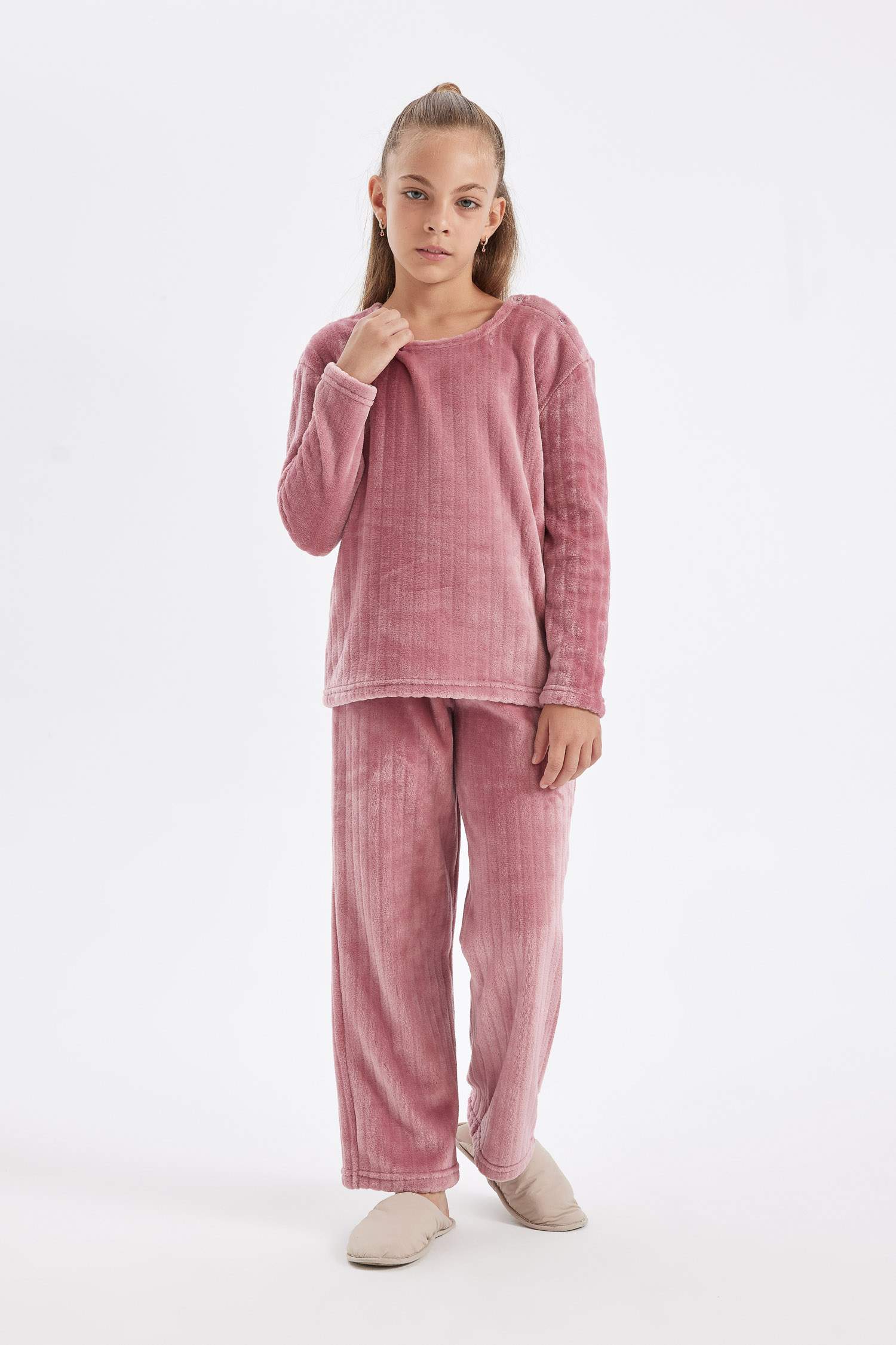 Girl Fleece Long Sleeve 2 Piece Pajama Set