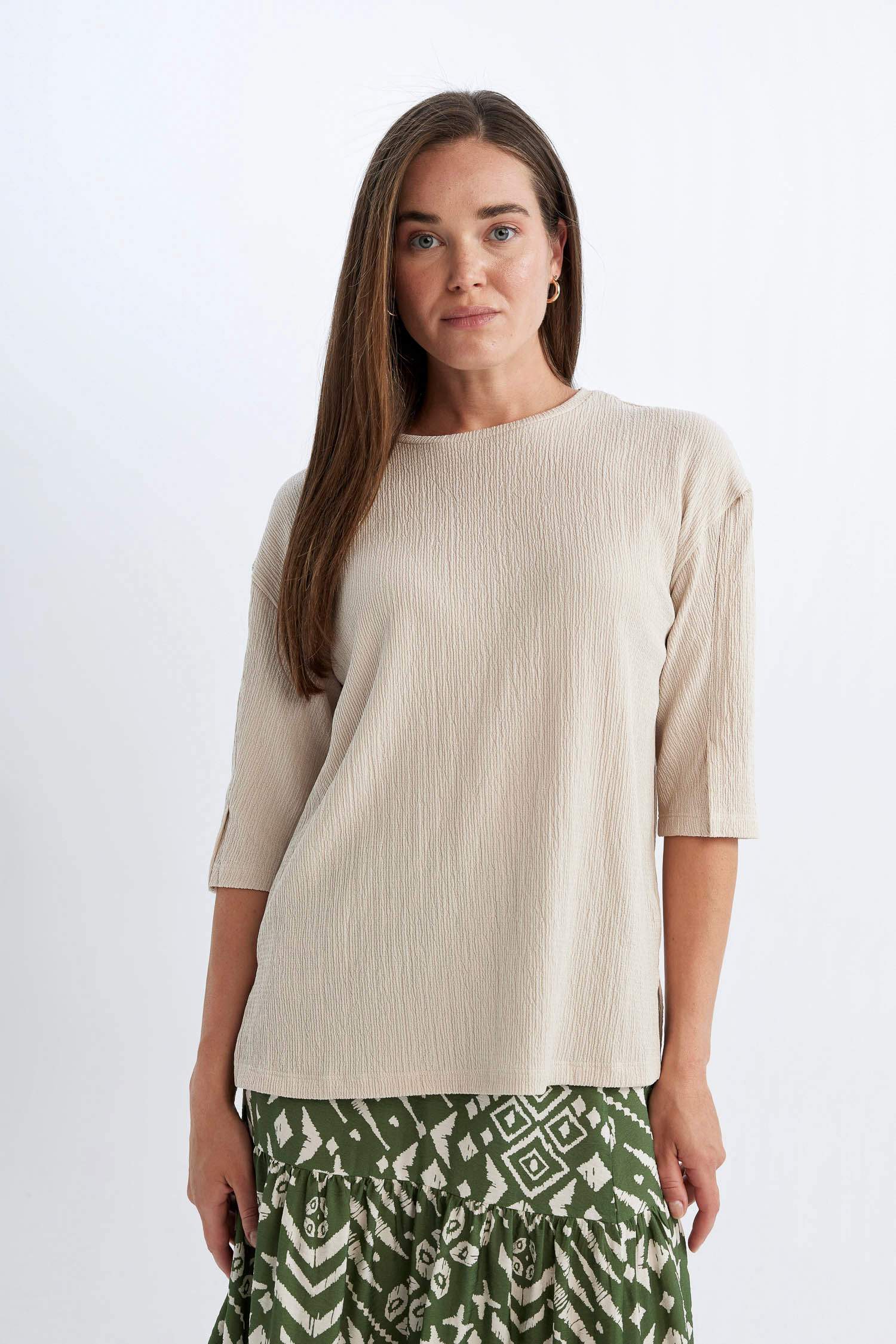 T-Shirt à Manches Courtes coupe régulière à Col Rond