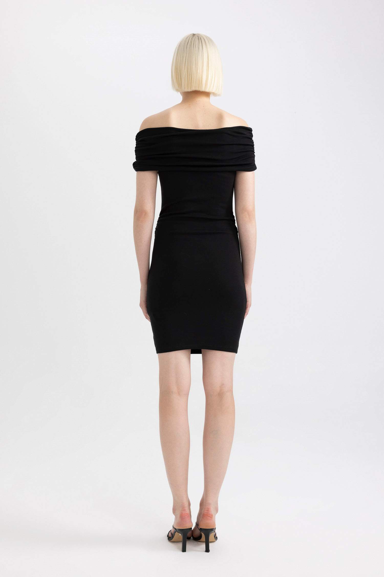 Bodycon Off-the-Shoulder Ribbed Camisole Mini Dress