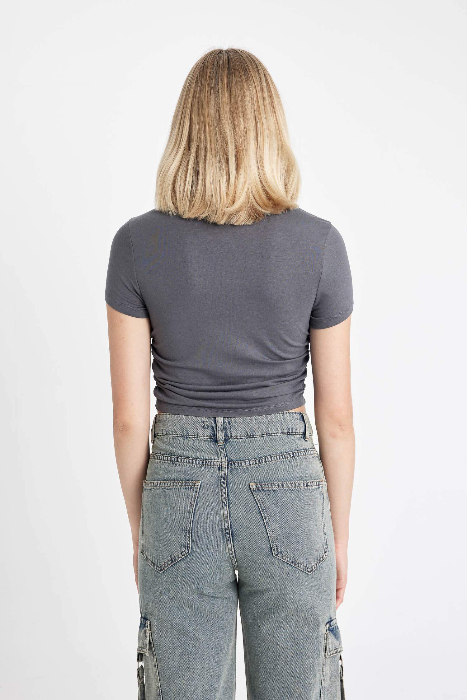 Fitted Crew Neck Modal Short Sleeve T-Shirt