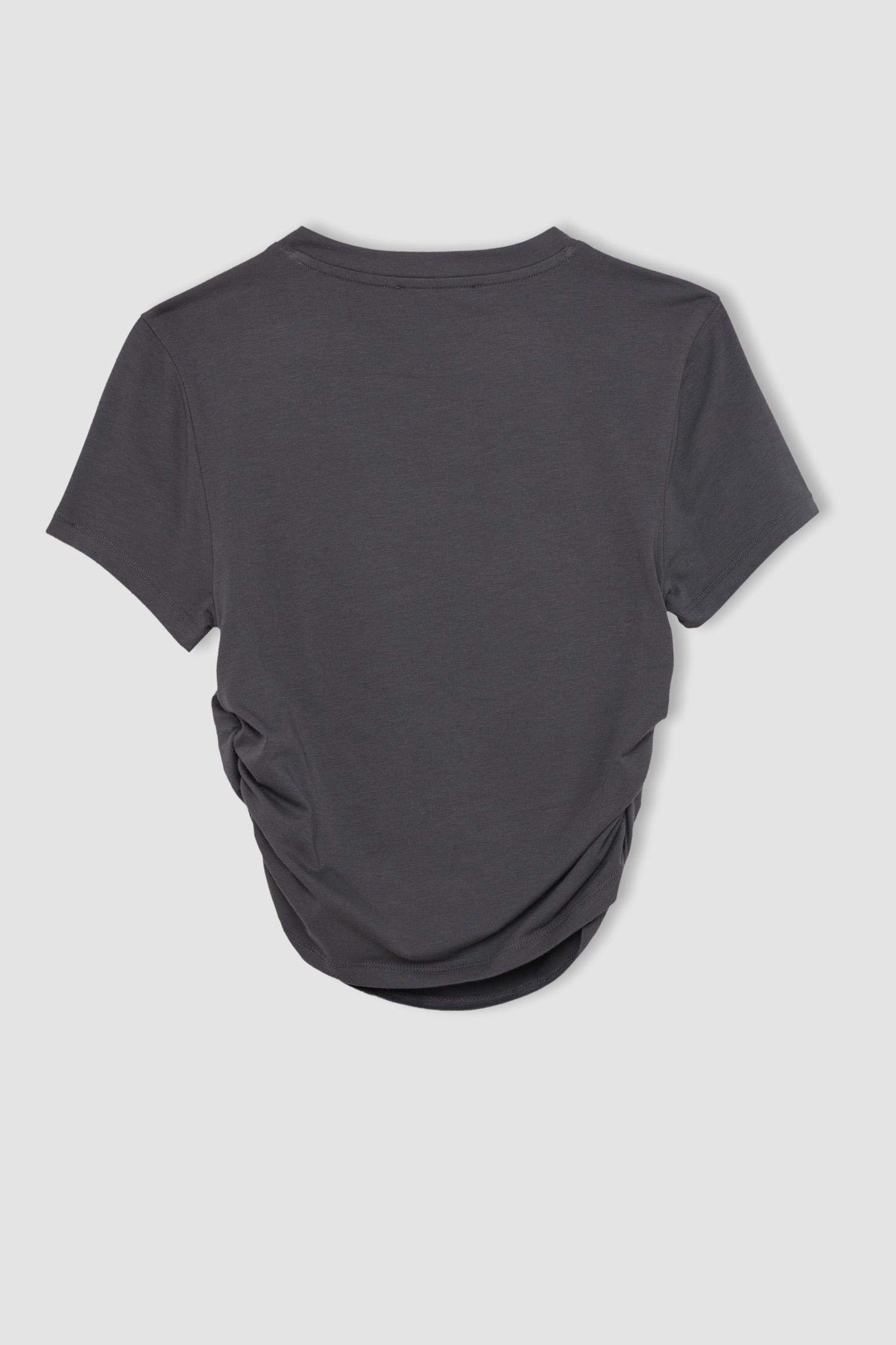 Fitted Crew Neck Modal Short Sleeve T-Shirt