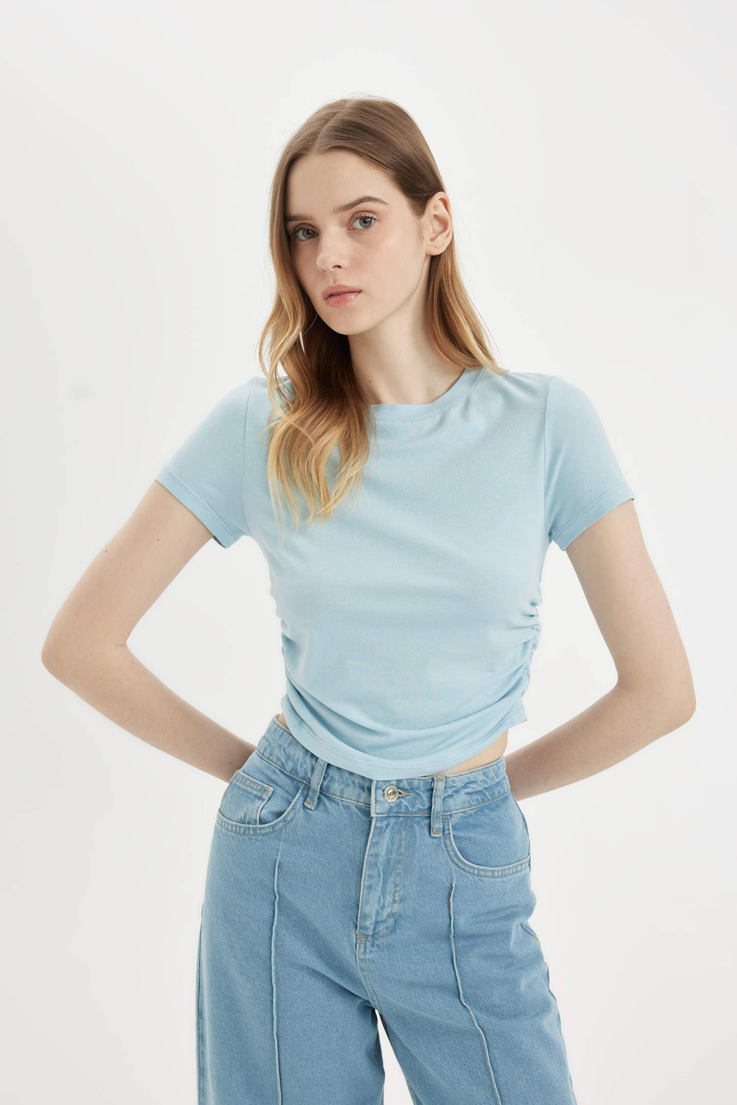 Fitted Crew Neck Modal Short Sleeve T-Shirt