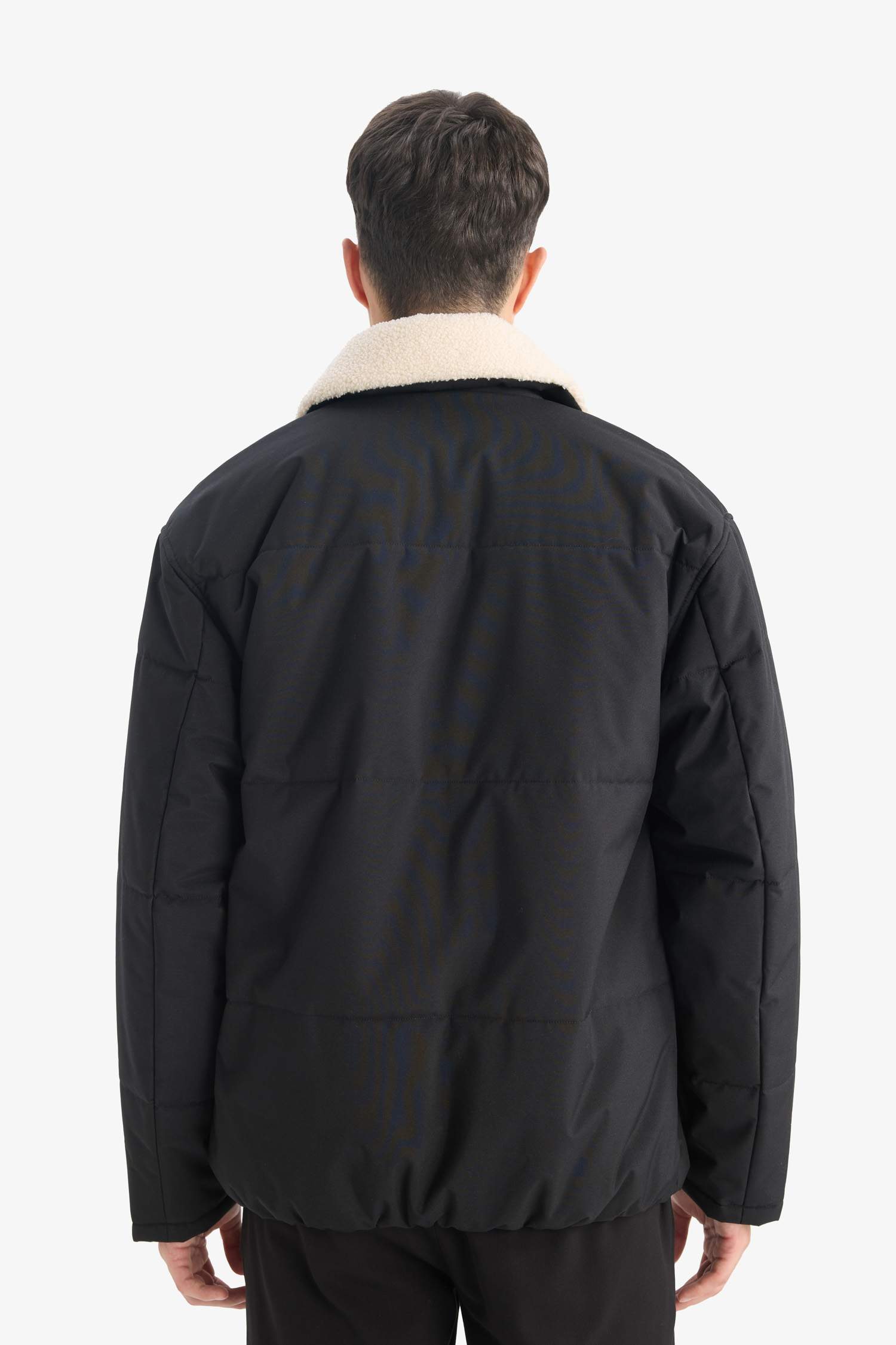 Su İtici Rüzgar Geçirmez Slim Fit Dar Kesim Suni Kürklü Polo Yaka Astarlı Fermuarlı Cepli Mont