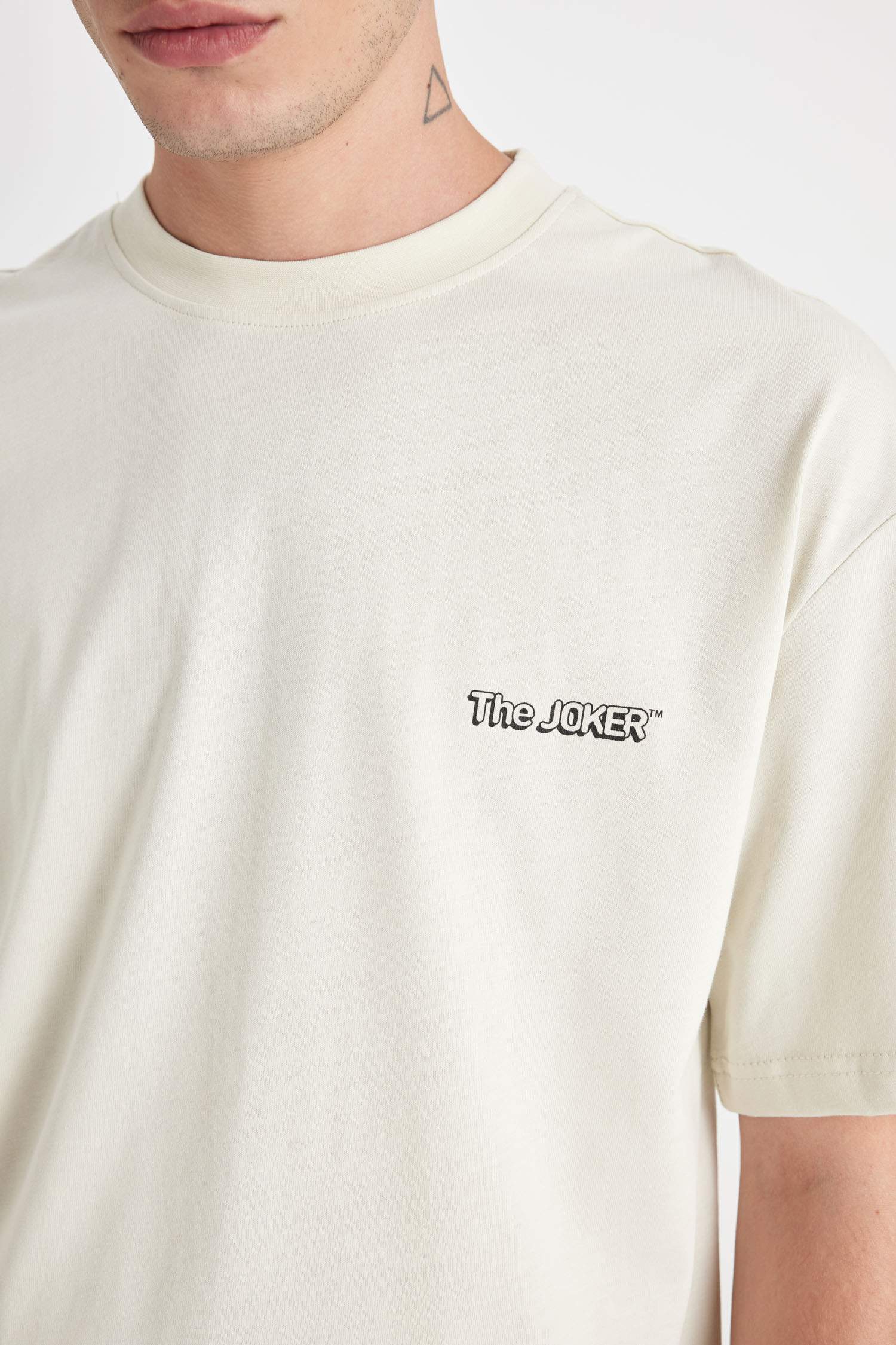 %100 Pamuk Batman Boxy Fit Bisiklet Yaka Sırt Baskılı Kısa Kollu Tişört