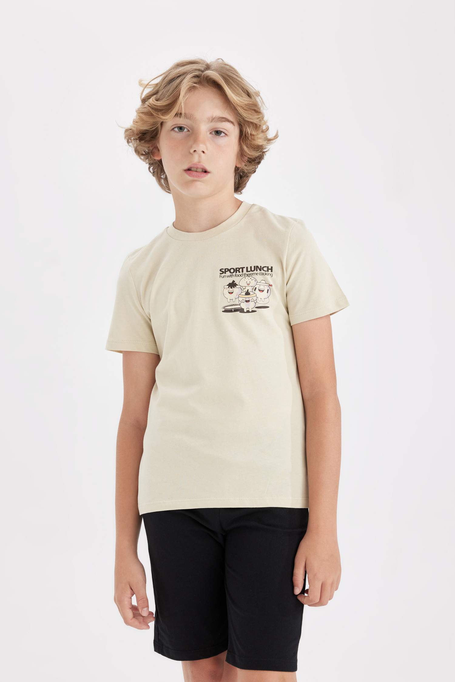 Erkek Çocuk Pijama Takımı Baskılı Kısa Kollu Üst Şort