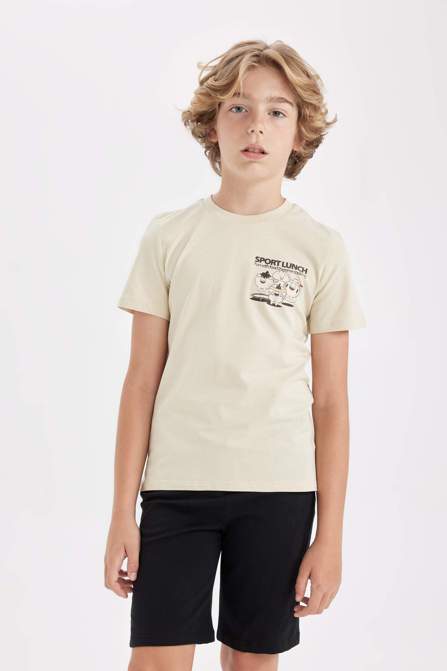 Erkek Çocuk Pijama Takımı Baskılı Kısa Kollu Üst Şort