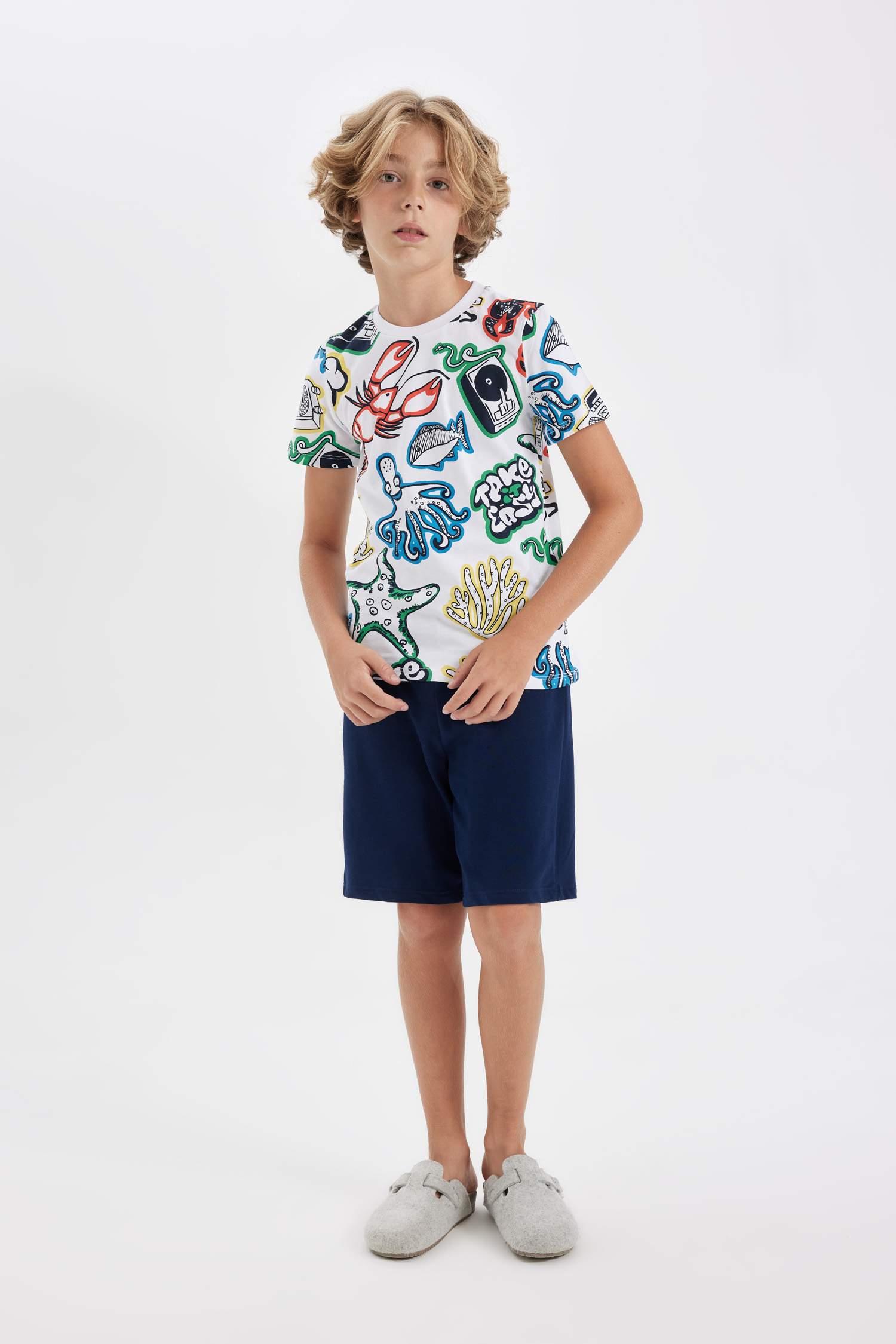 سيت بجامة ولادي قصة عادية - قطعتين