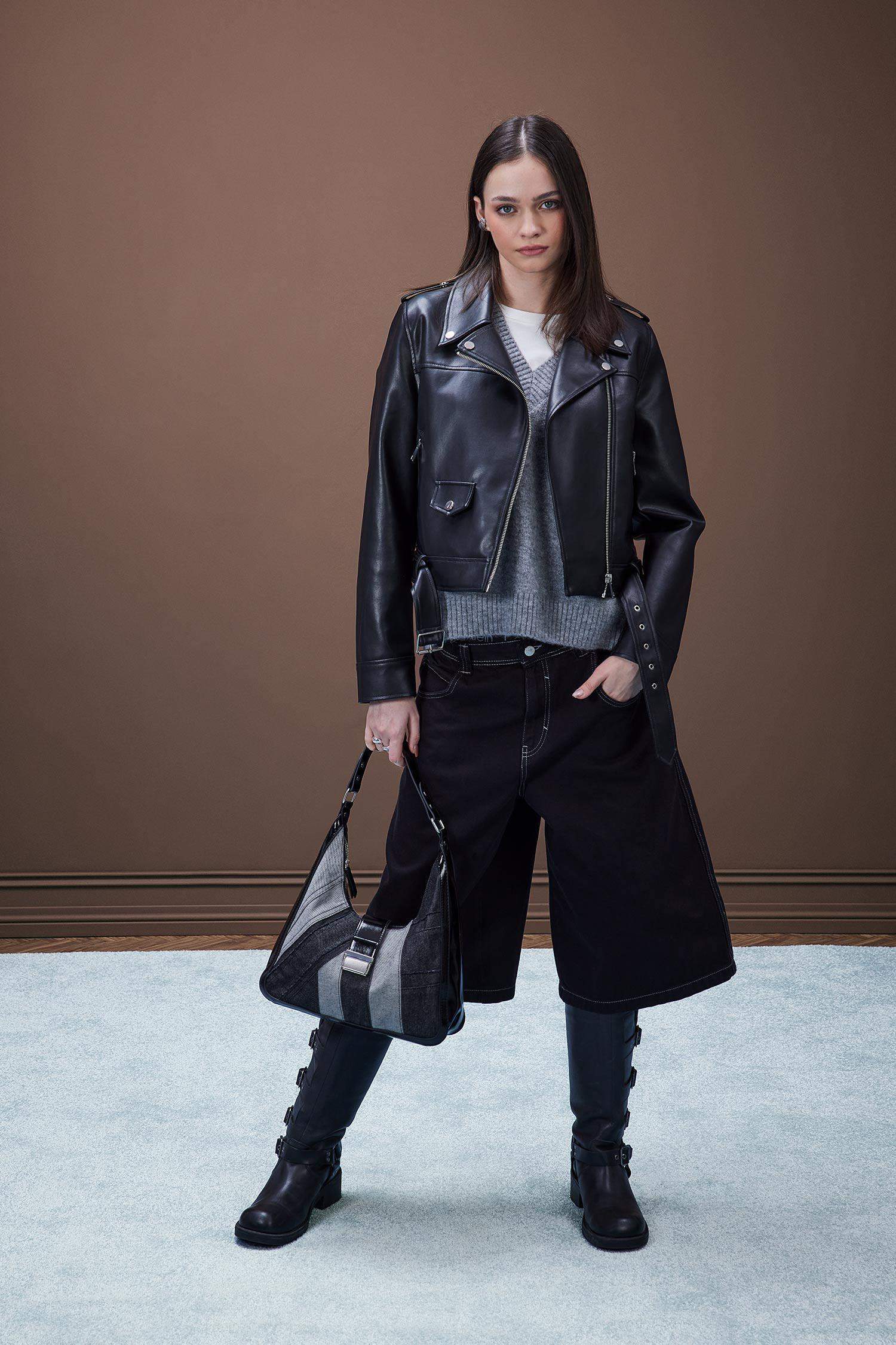 Coool Yüksek Bel Gabardin Bermuda Şort