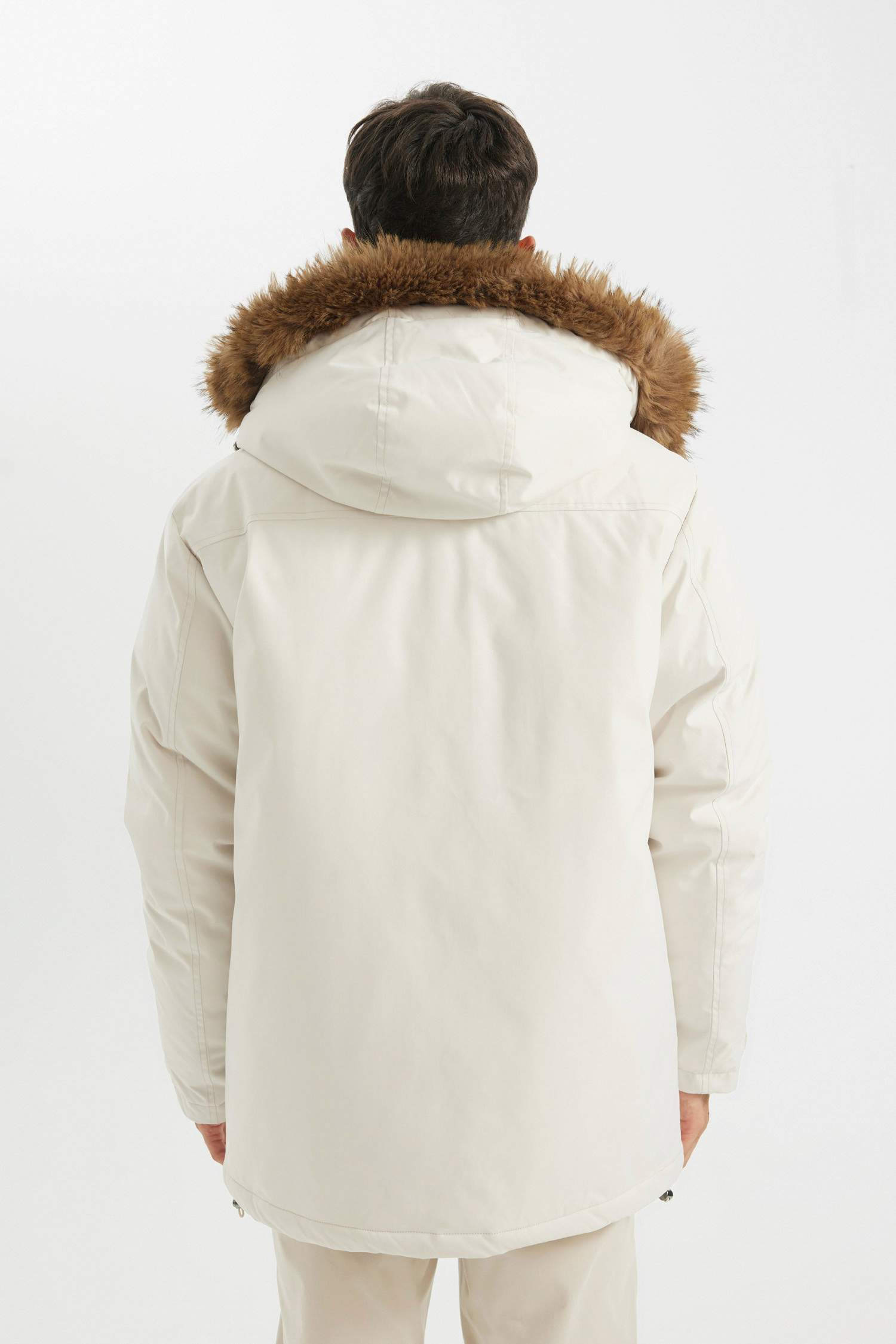 Regular Fit Kapüşonlu Fermuarlı Cepli Kürklü Mont Parka