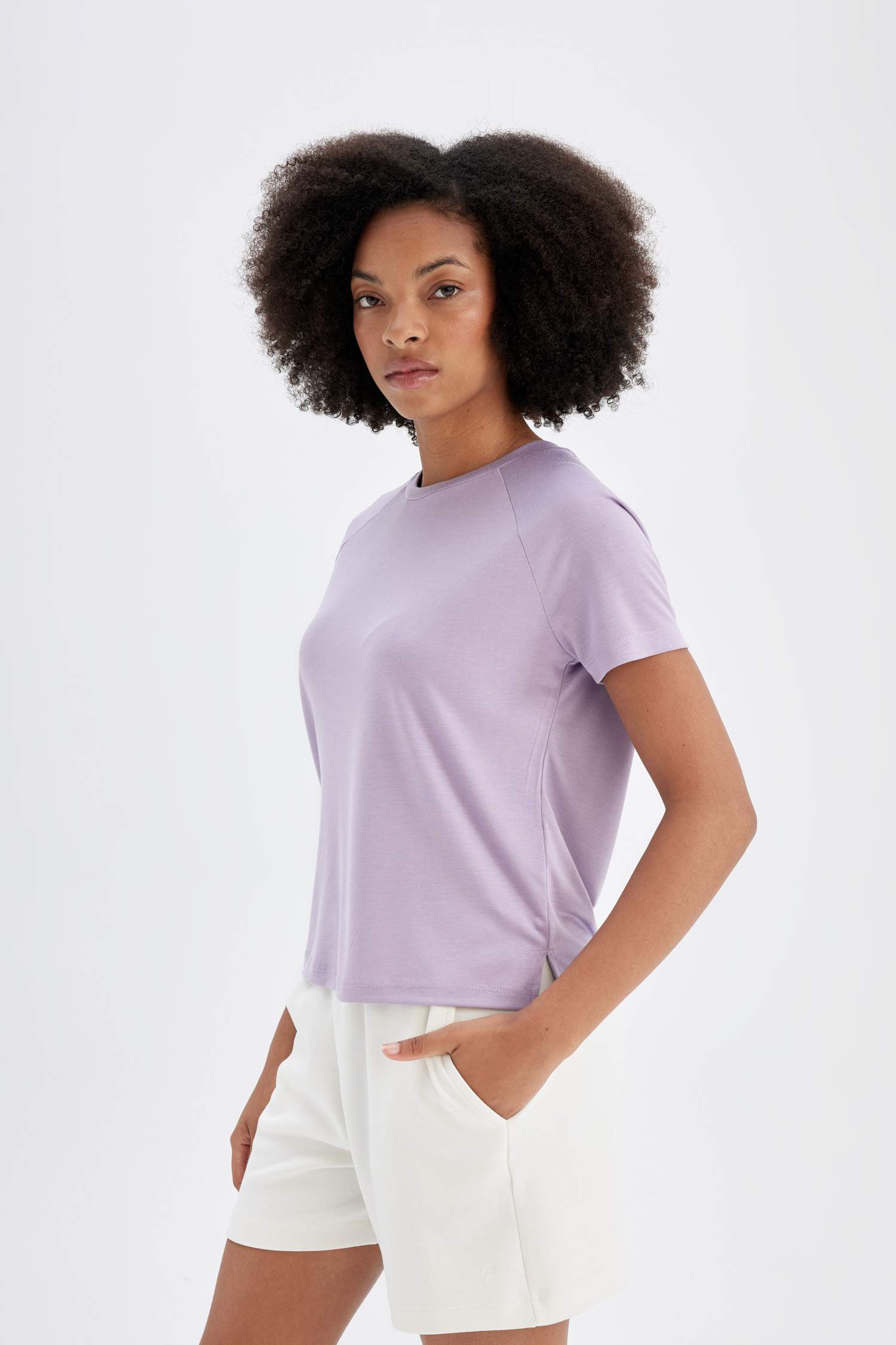 Crew Neck Sports Crop T-Shirt
