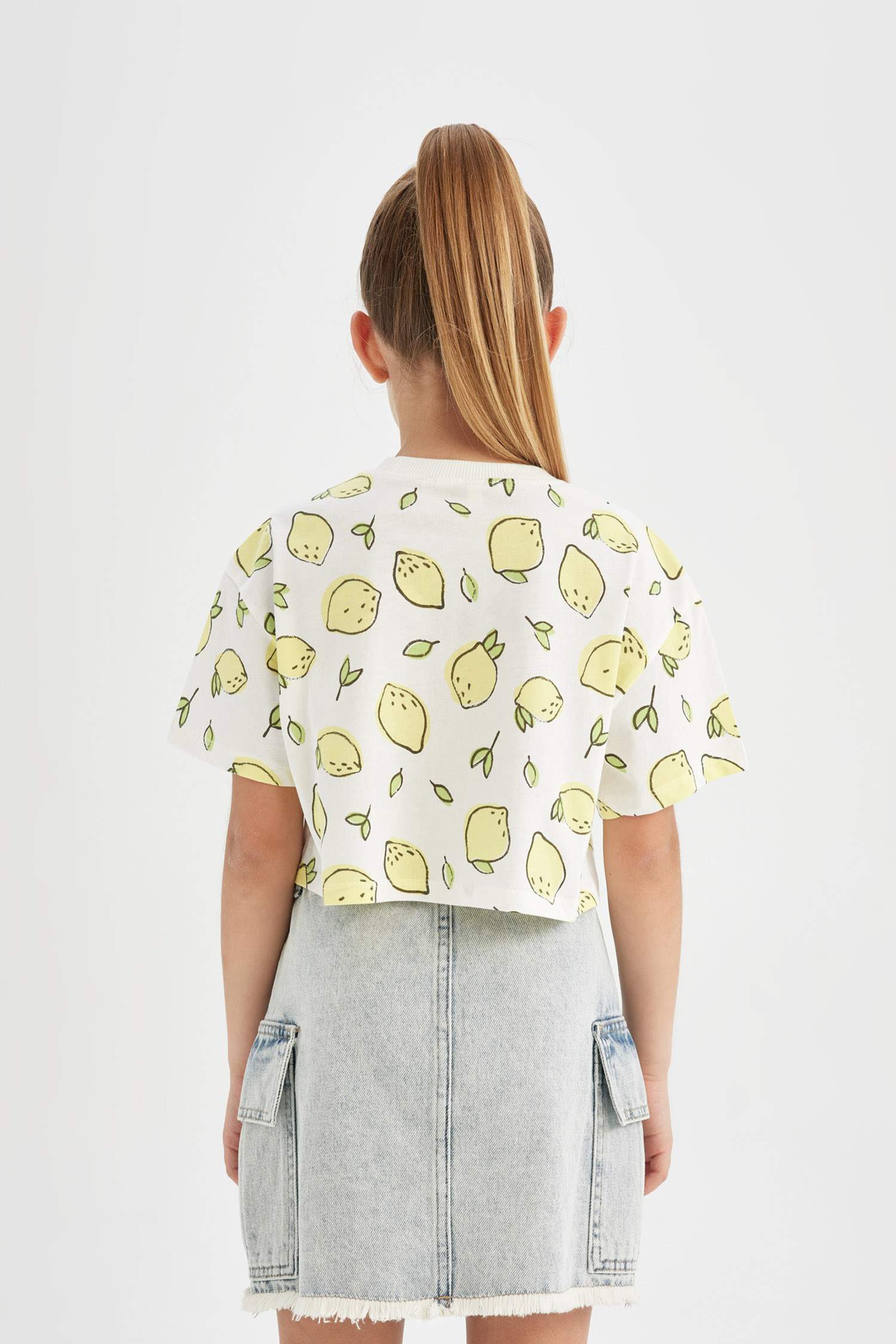 تيشيرت بناتي نص ردن بطبعة فاكهة