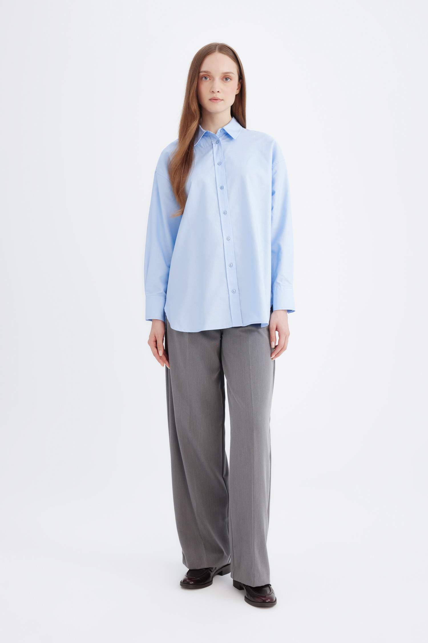 Relax Fit Oxford Uzun Kollu Gömlek Tunik