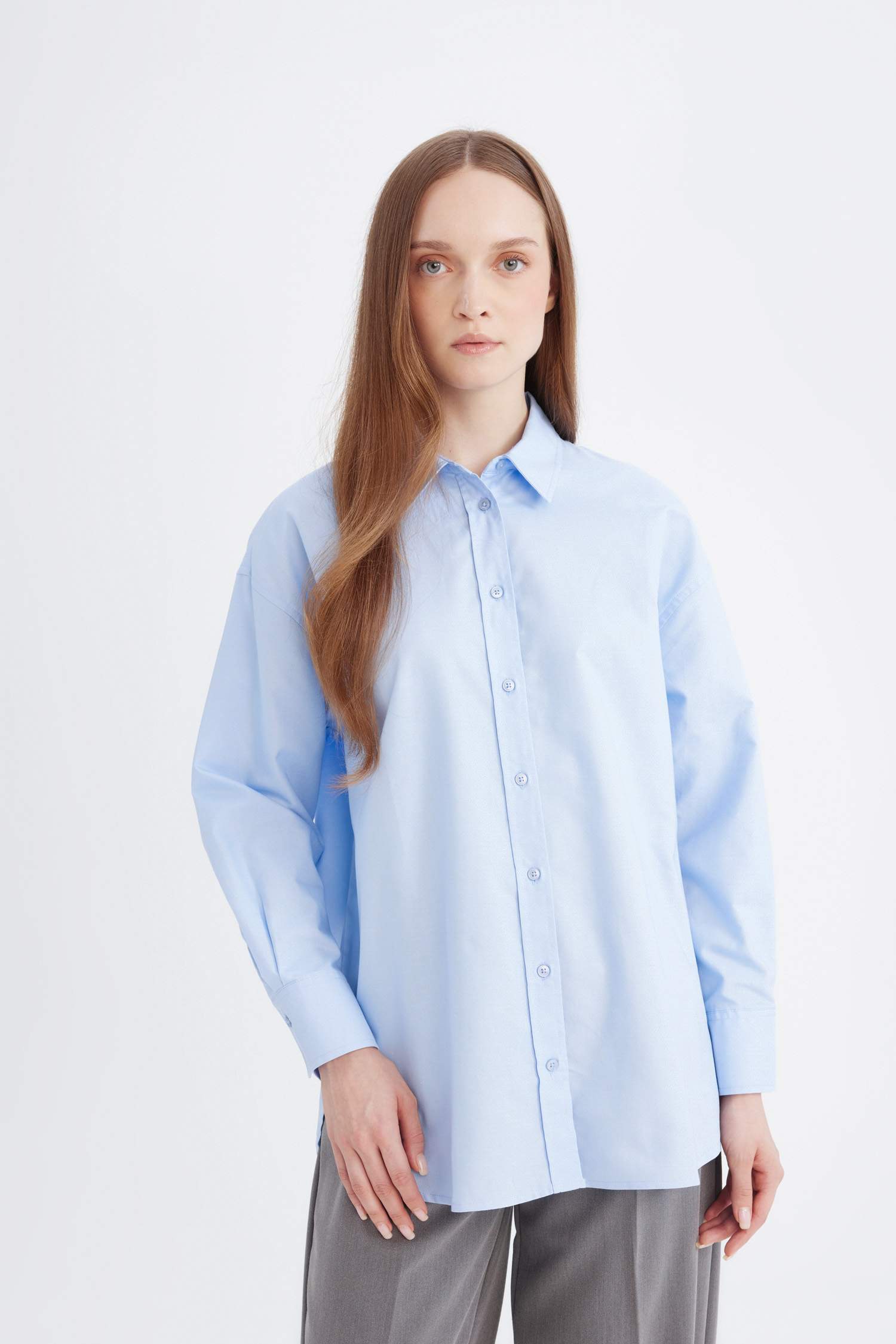 Relax Fit Oxford Uzun Kollu Gömlek Tunik