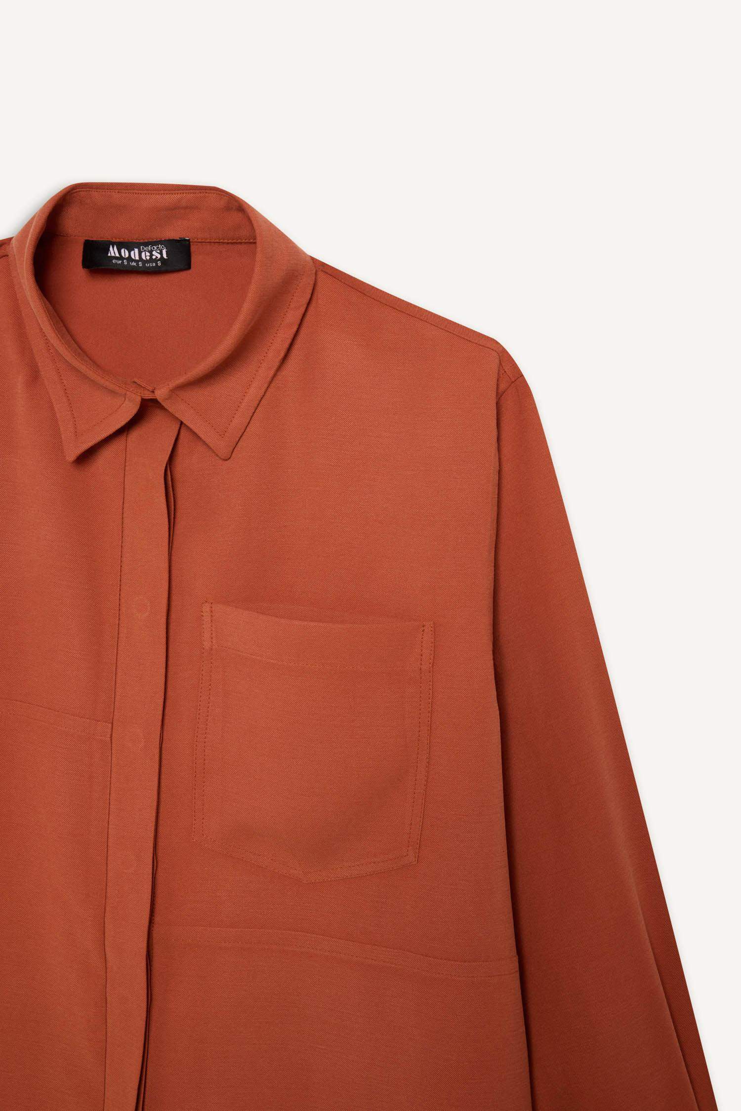 Relax Fit Basic Modal Long Sleeve Shirt Tunic