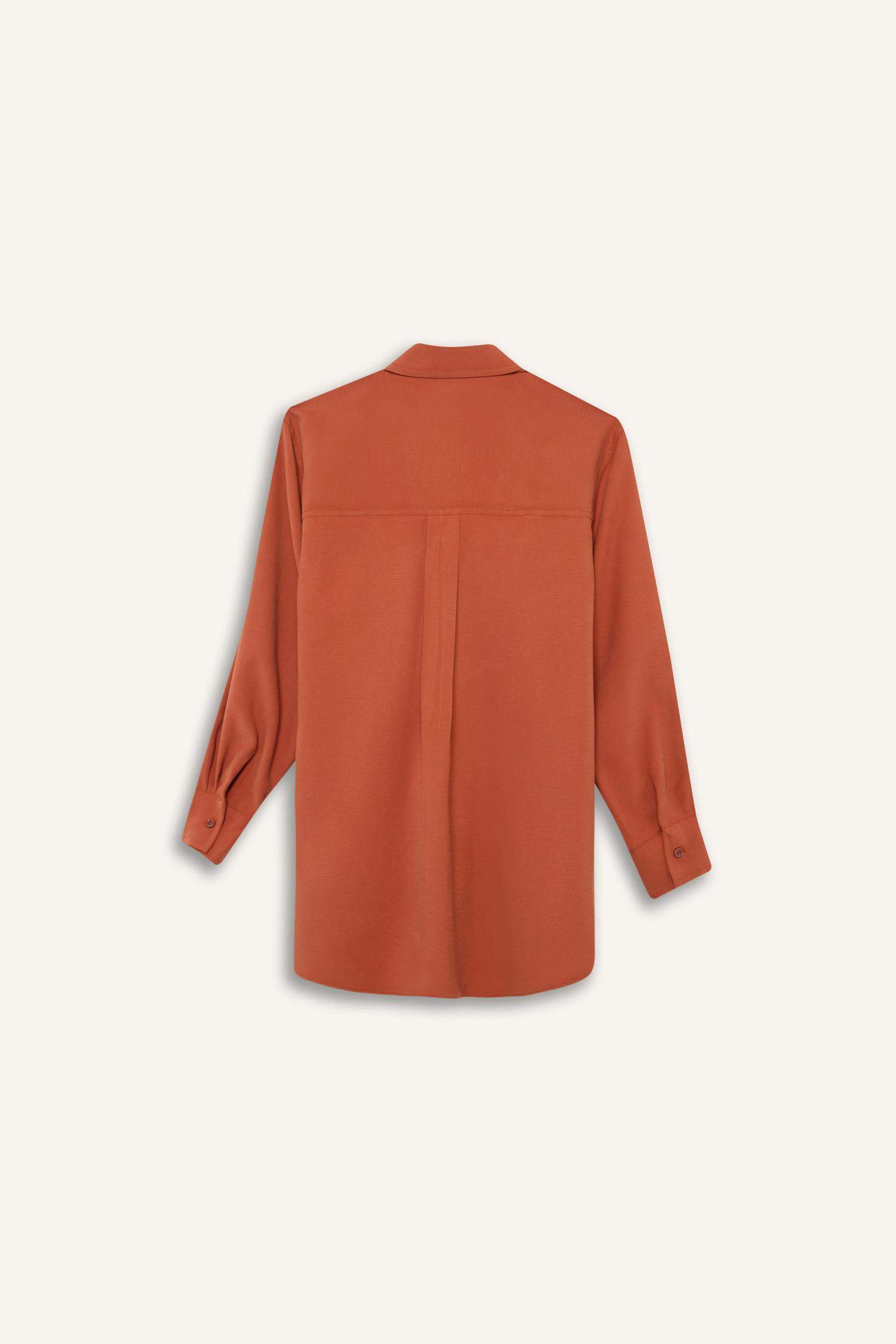 Relax Fit Basic Modal Long Sleeve Shirt Tunic