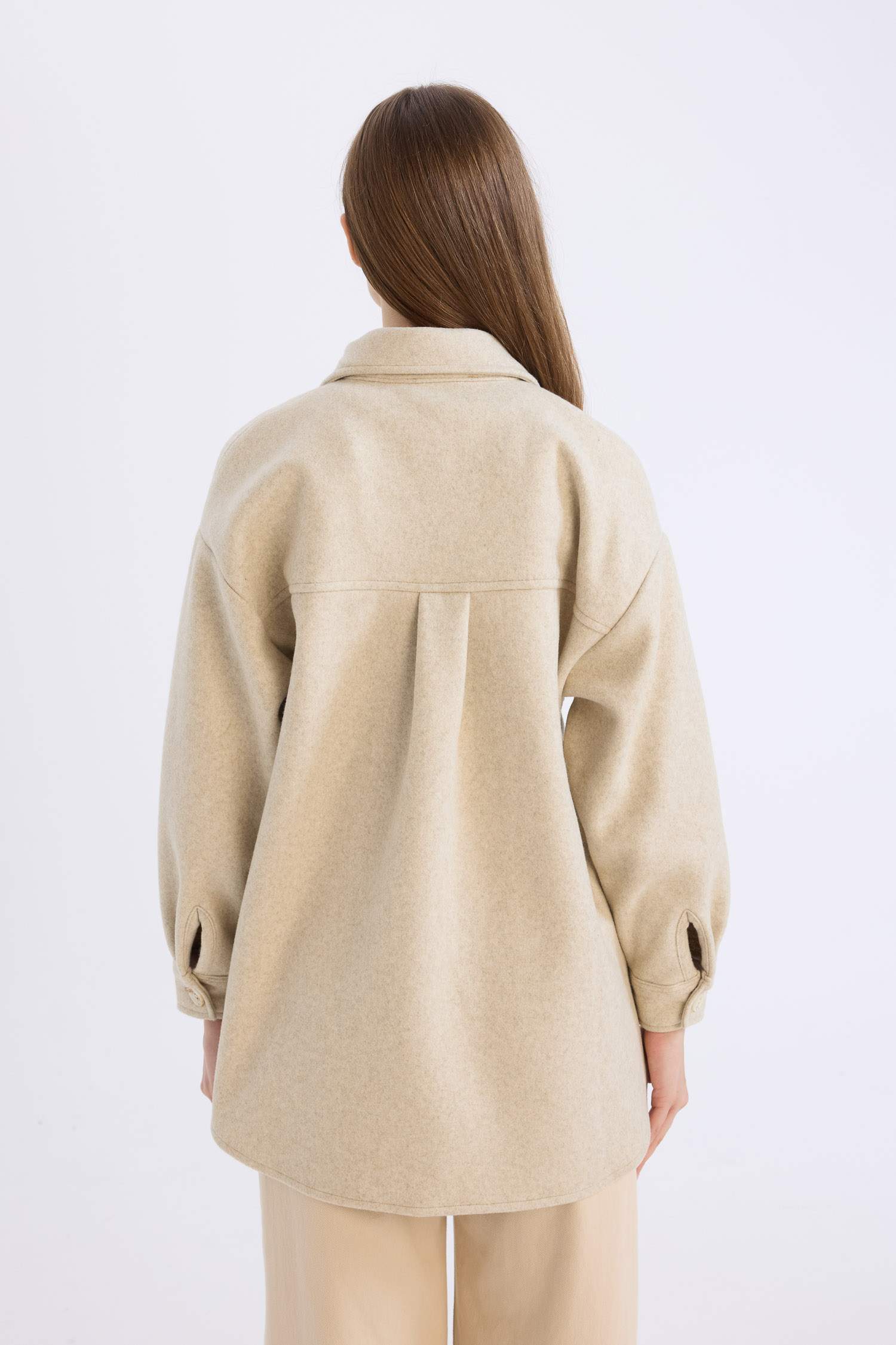 Relax Fit Pocketed Buttoned Shirt Jacket