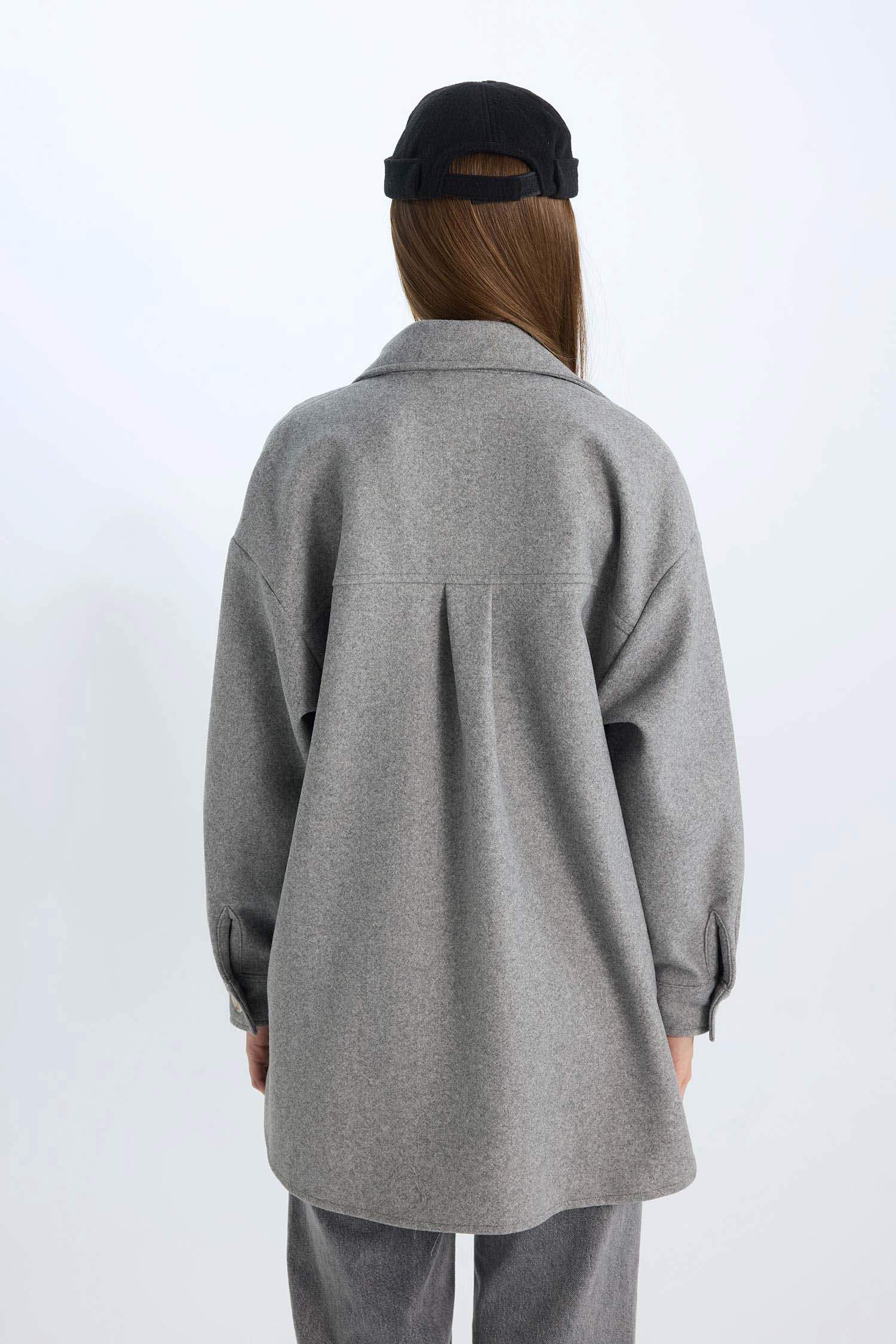 Relax Fit Cepli Düğmeli Gömlek Ceket 