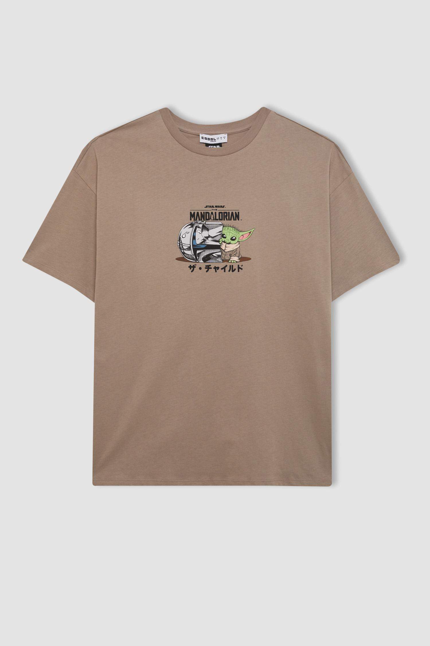 Star Wars-Mandalorian Oversize Fit Printed T-Shirt