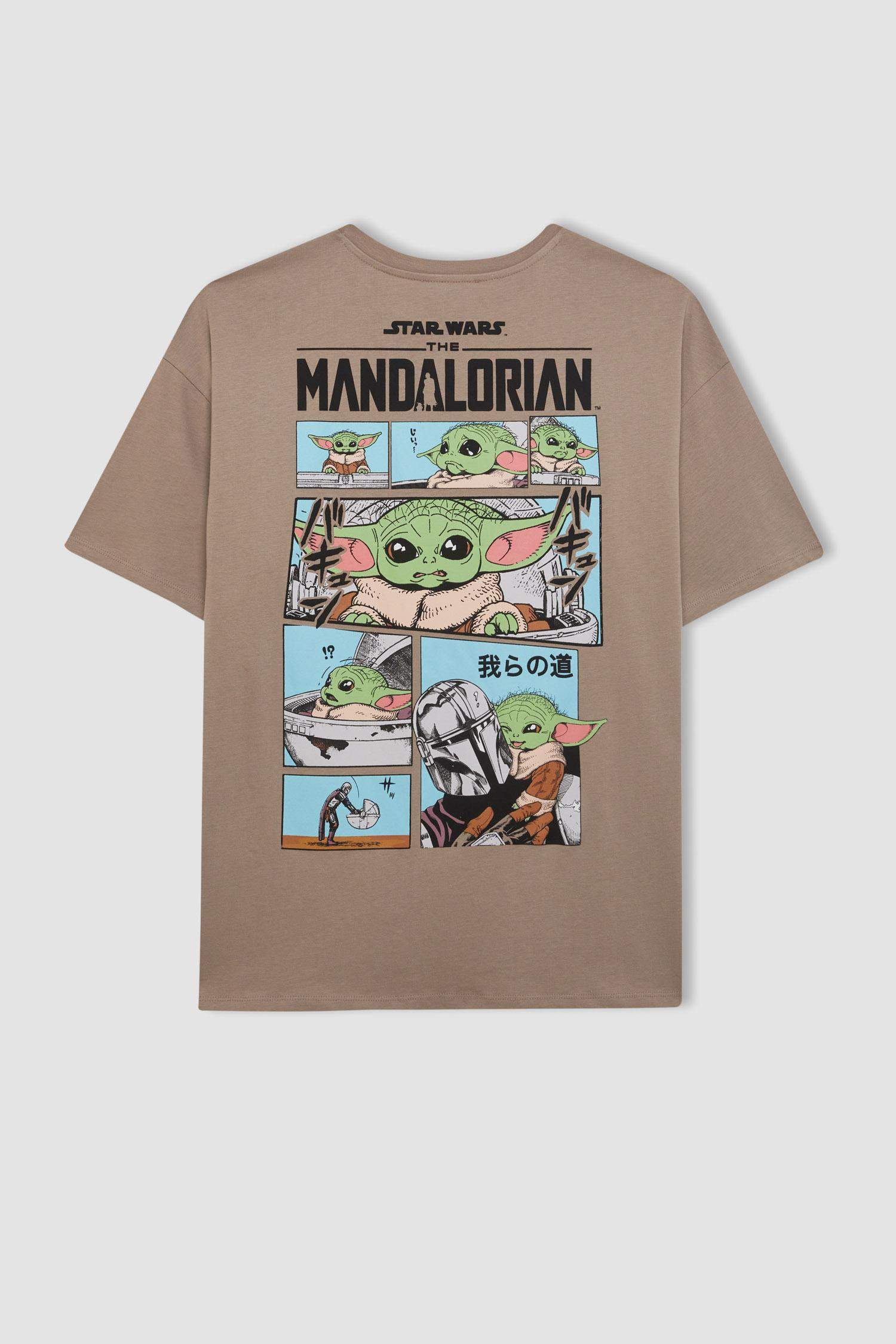 Star Wars-Mandalorian Oversize Fit Printed T-Shirt