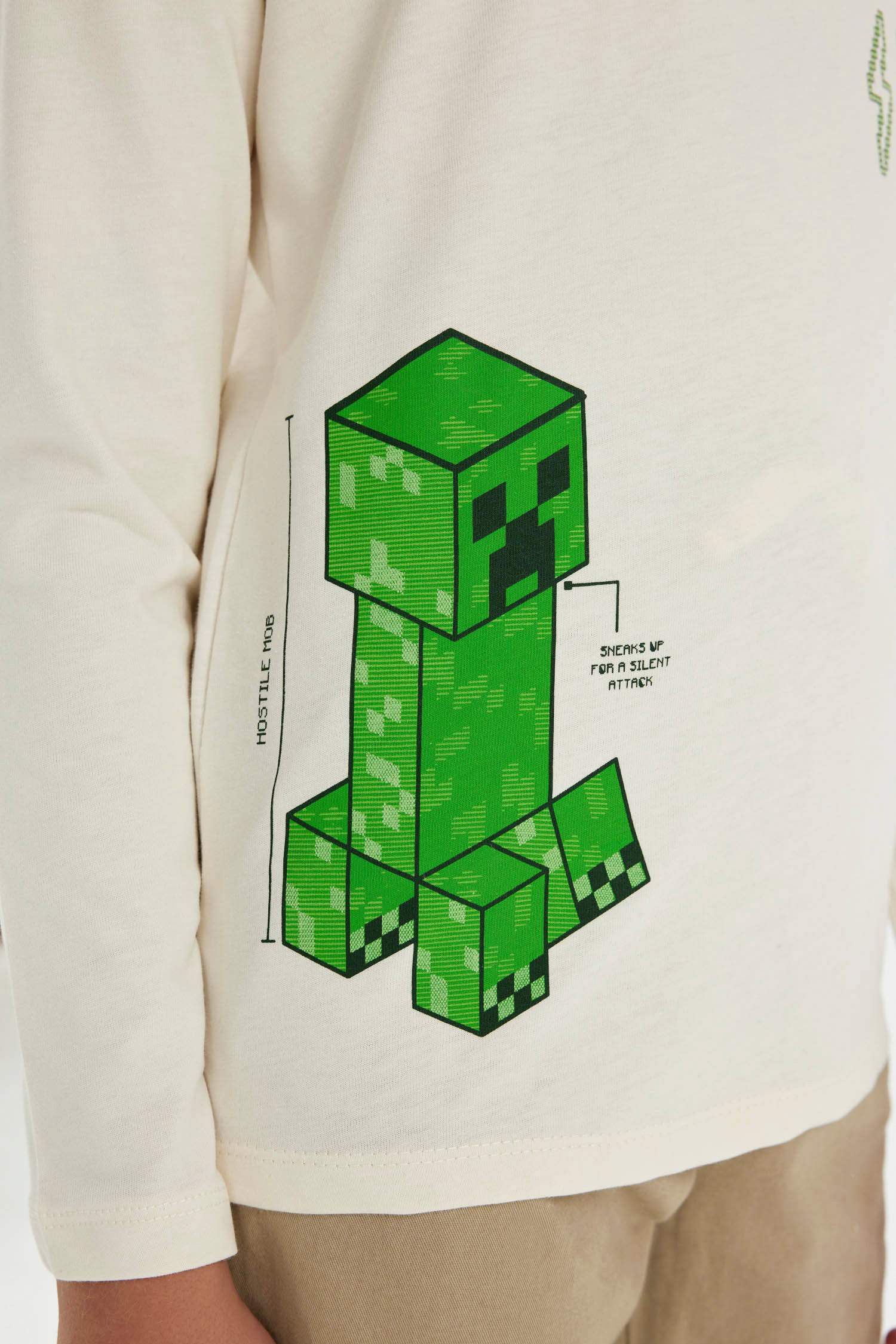 Erkek Çocuk Minecraft Bisiklet Yaka Uzun Kollu Tişört