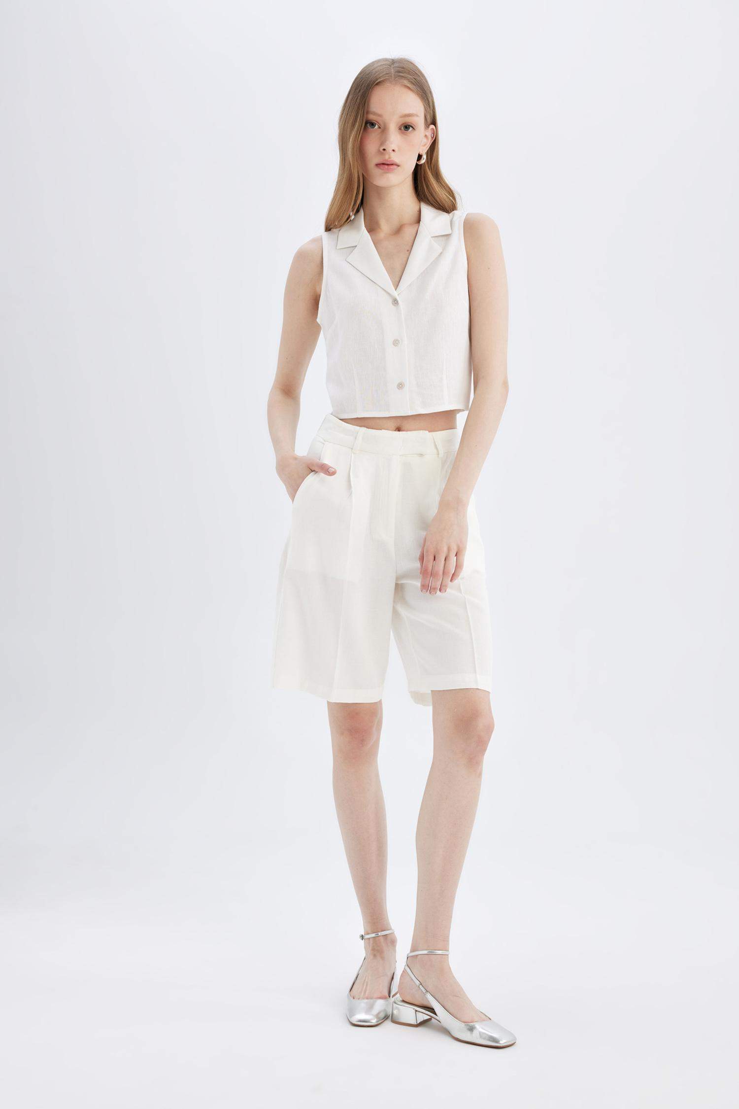 Short en satin Taille haute