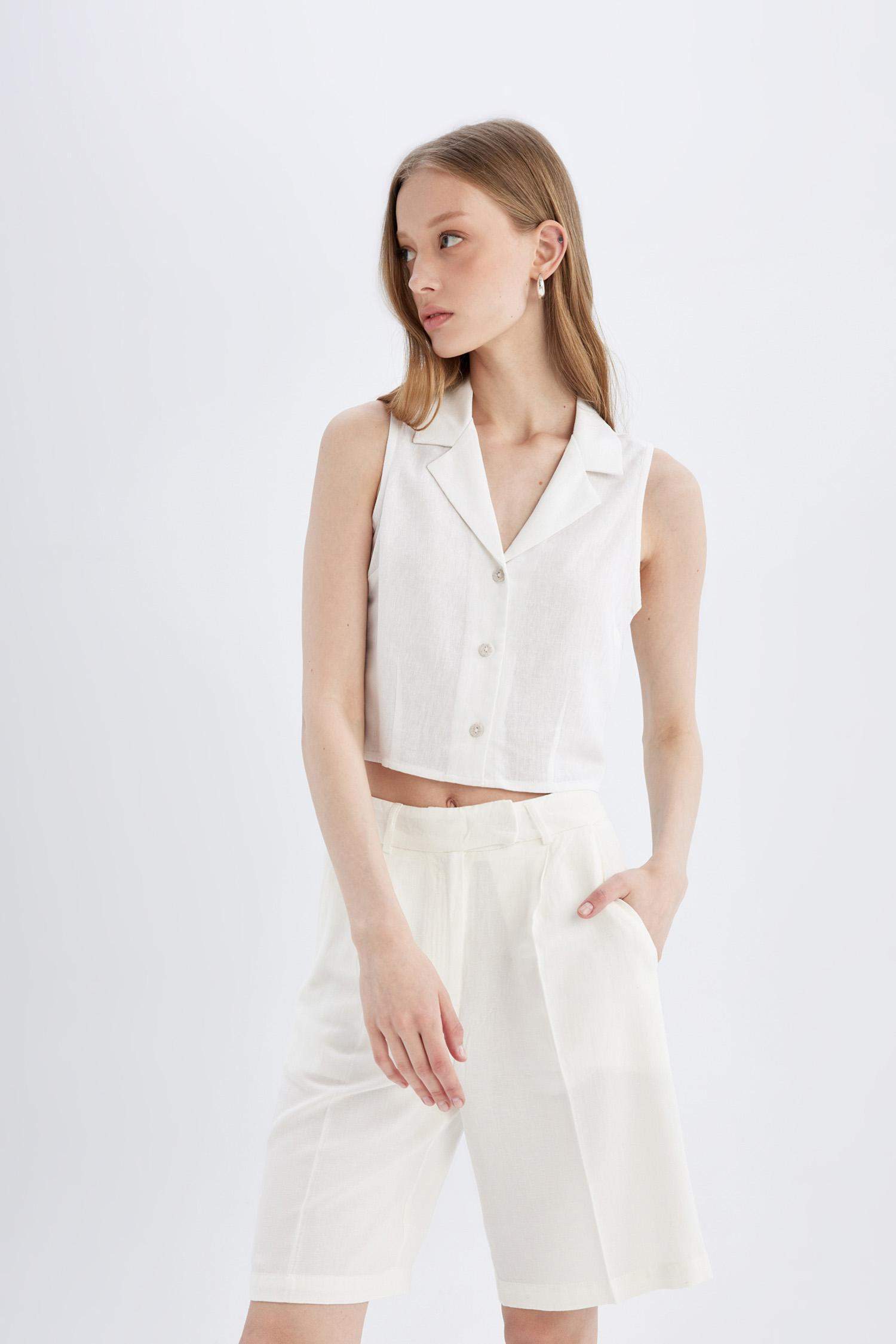 Short en satin Taille haute