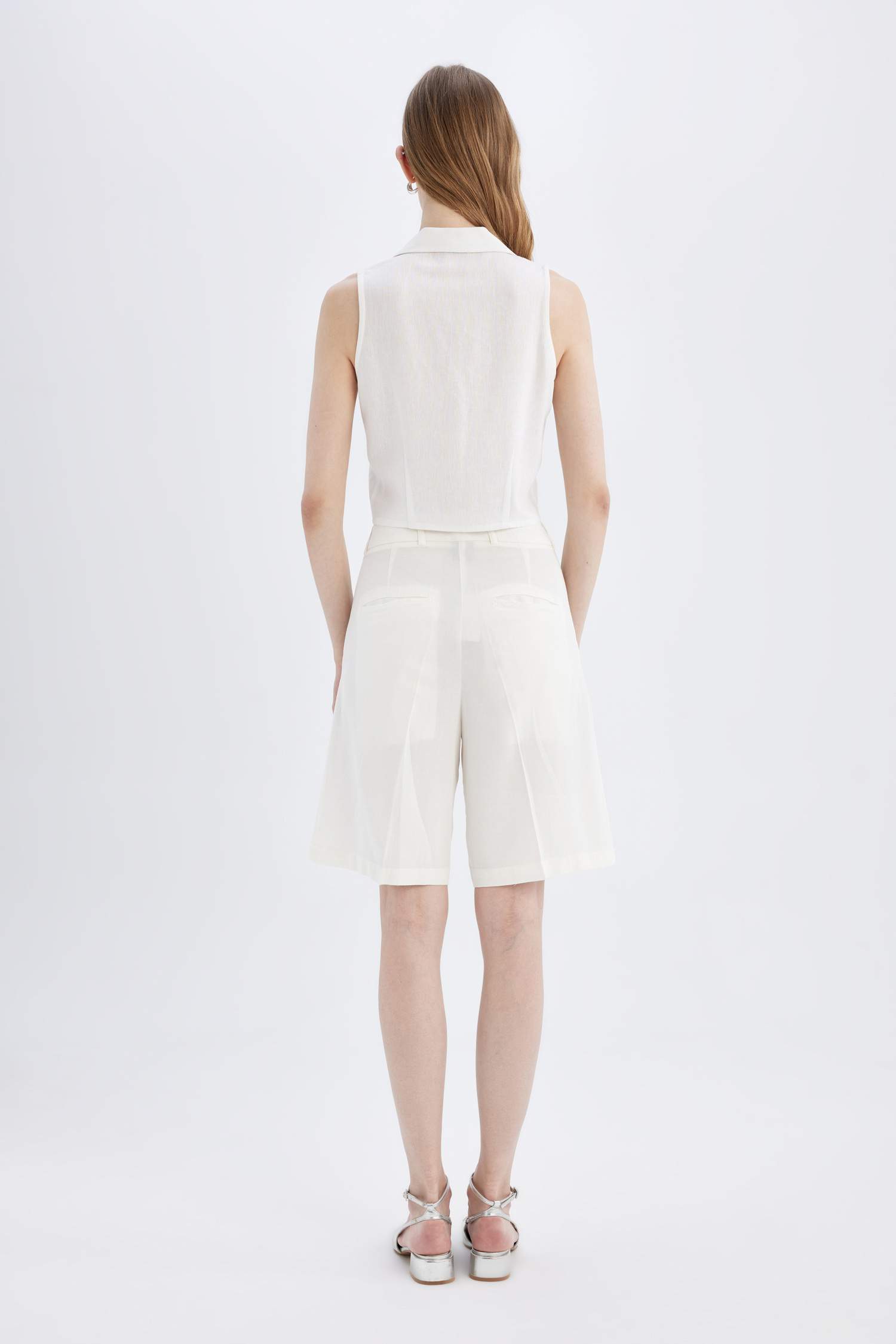 Short en satin Taille haute