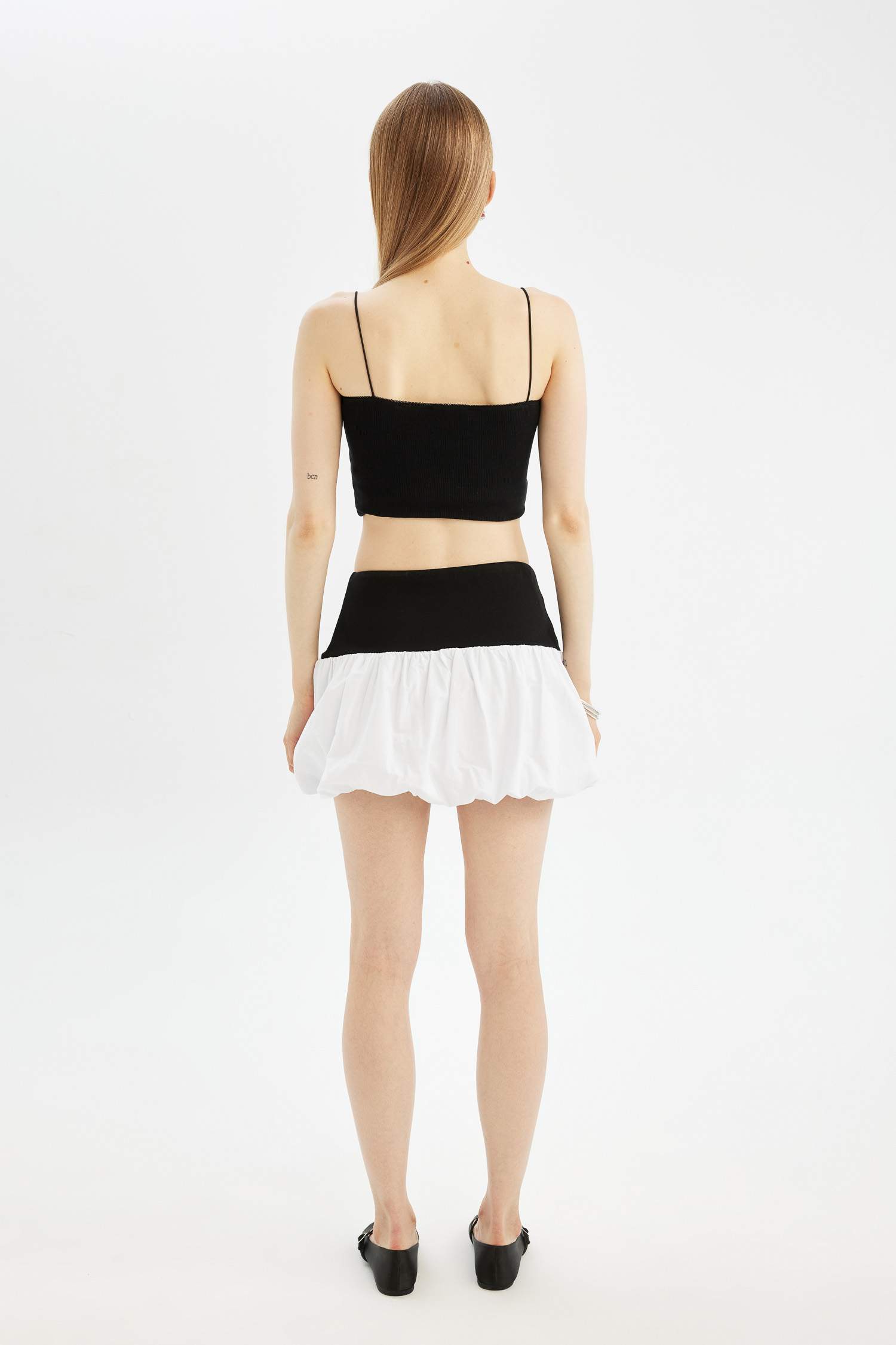 Coool Balloon Fit Yüksek Bel Pamuk Astarlı Mini Etek