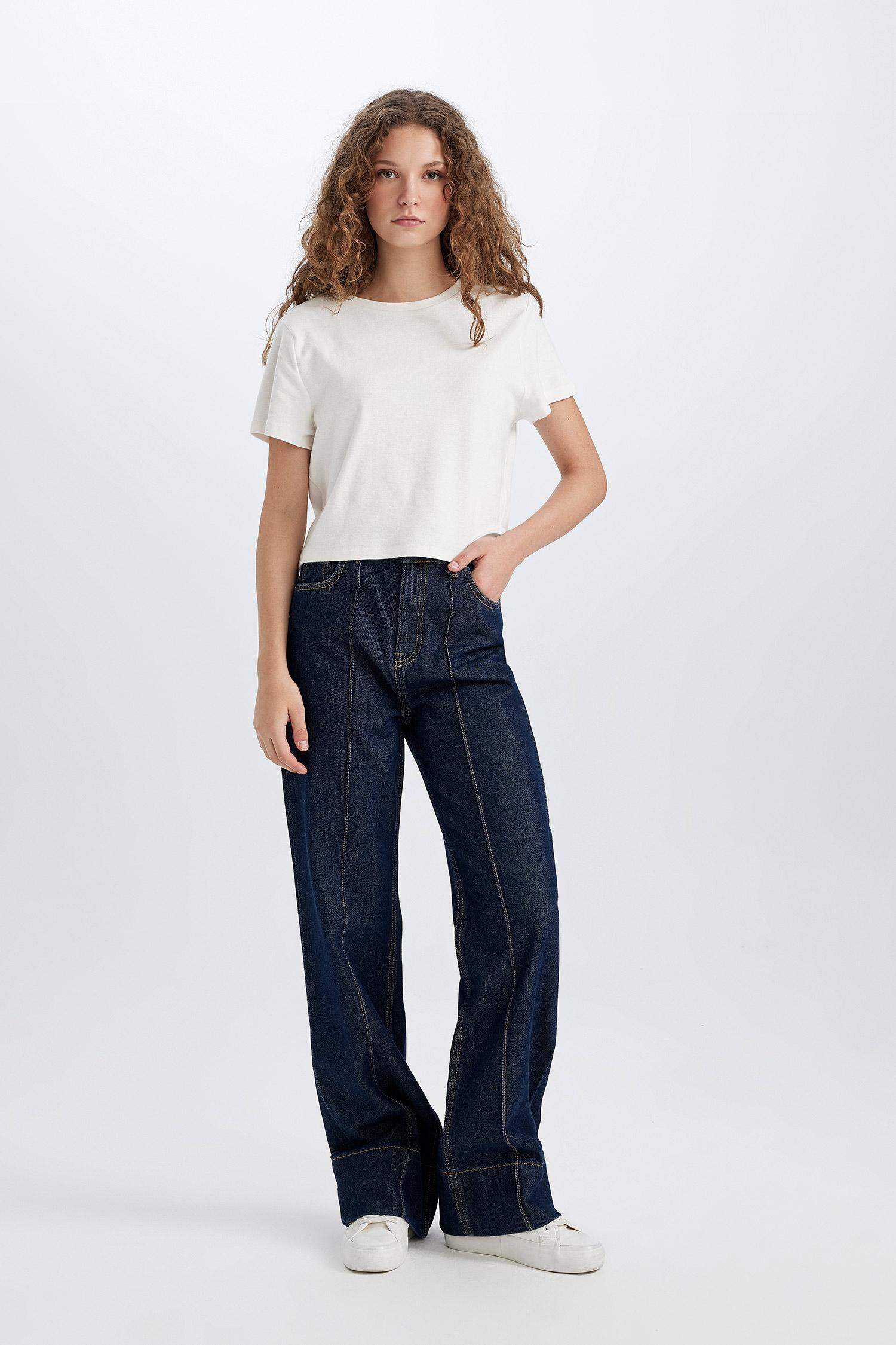 90's Wide Leg Yüksek Bel Geniş Paça Uzun Jean Pantolon