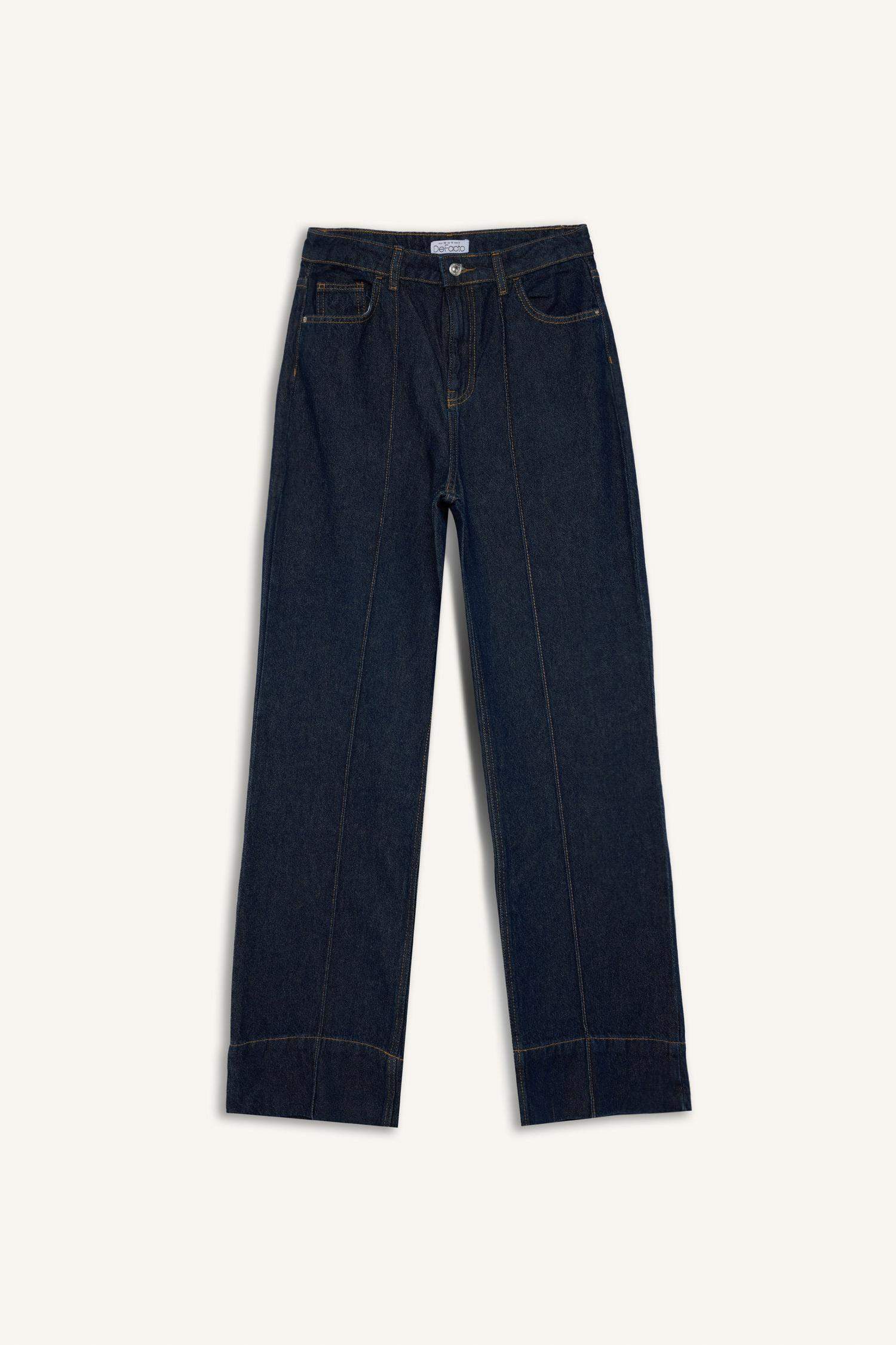 90's Wide Leg Yüksek Bel Geniş Paça Uzun Jean Pantolon