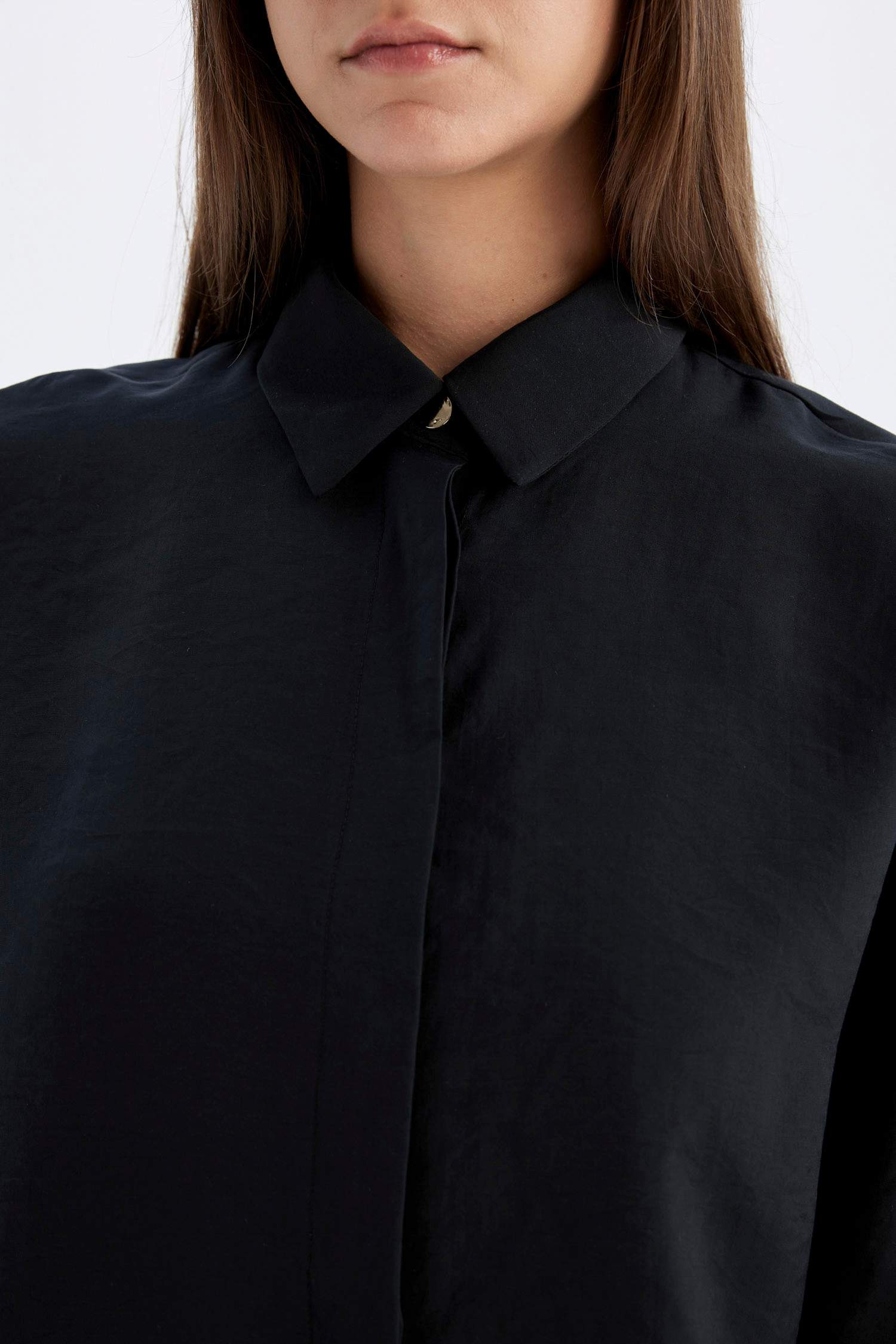 Relax Fit Modal Long Sleeve Shirt Tunic