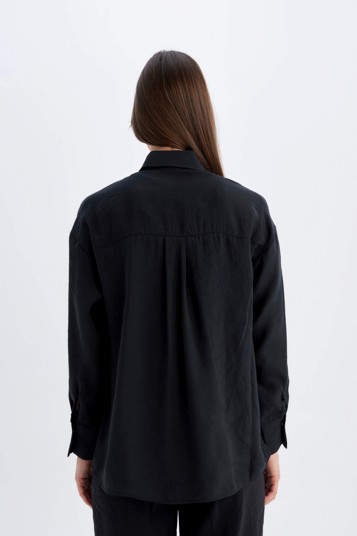 Relax Fit Modal Long Sleeve Shirt Tunic