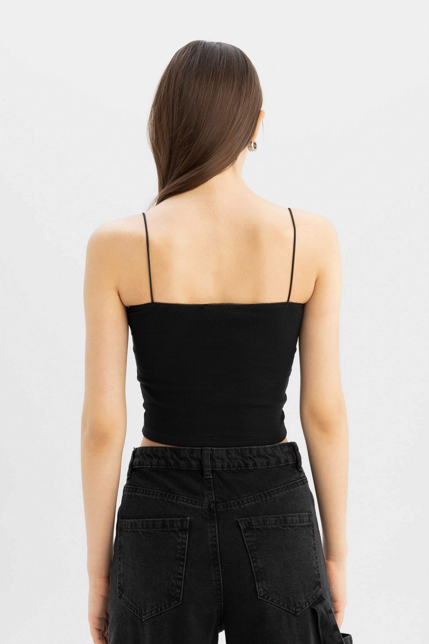 Fitted Fitilli Kaşkorse İnce Askılı Atlet