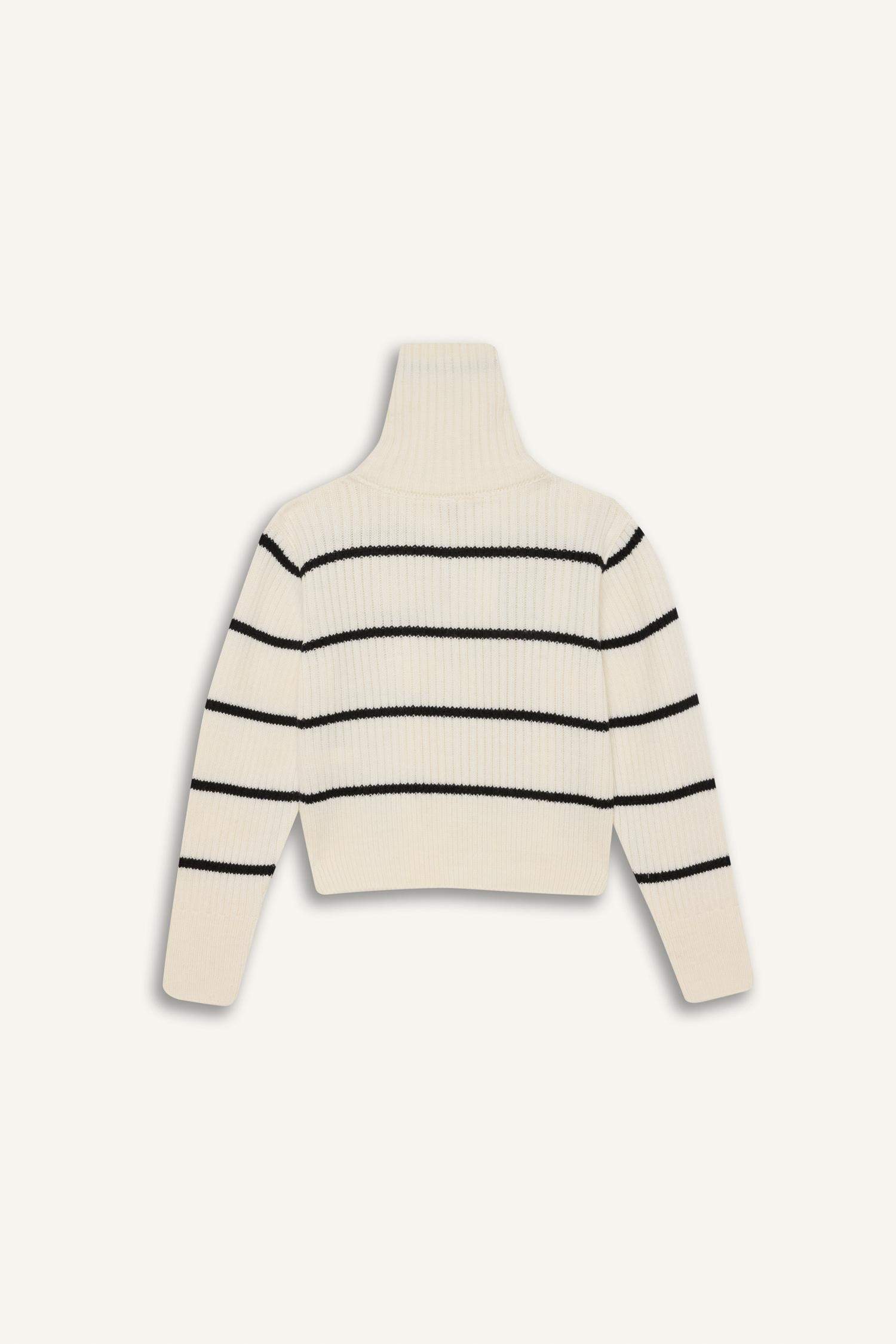 Kız Çocuk Çizgili Fermuarlı Triko Hırka