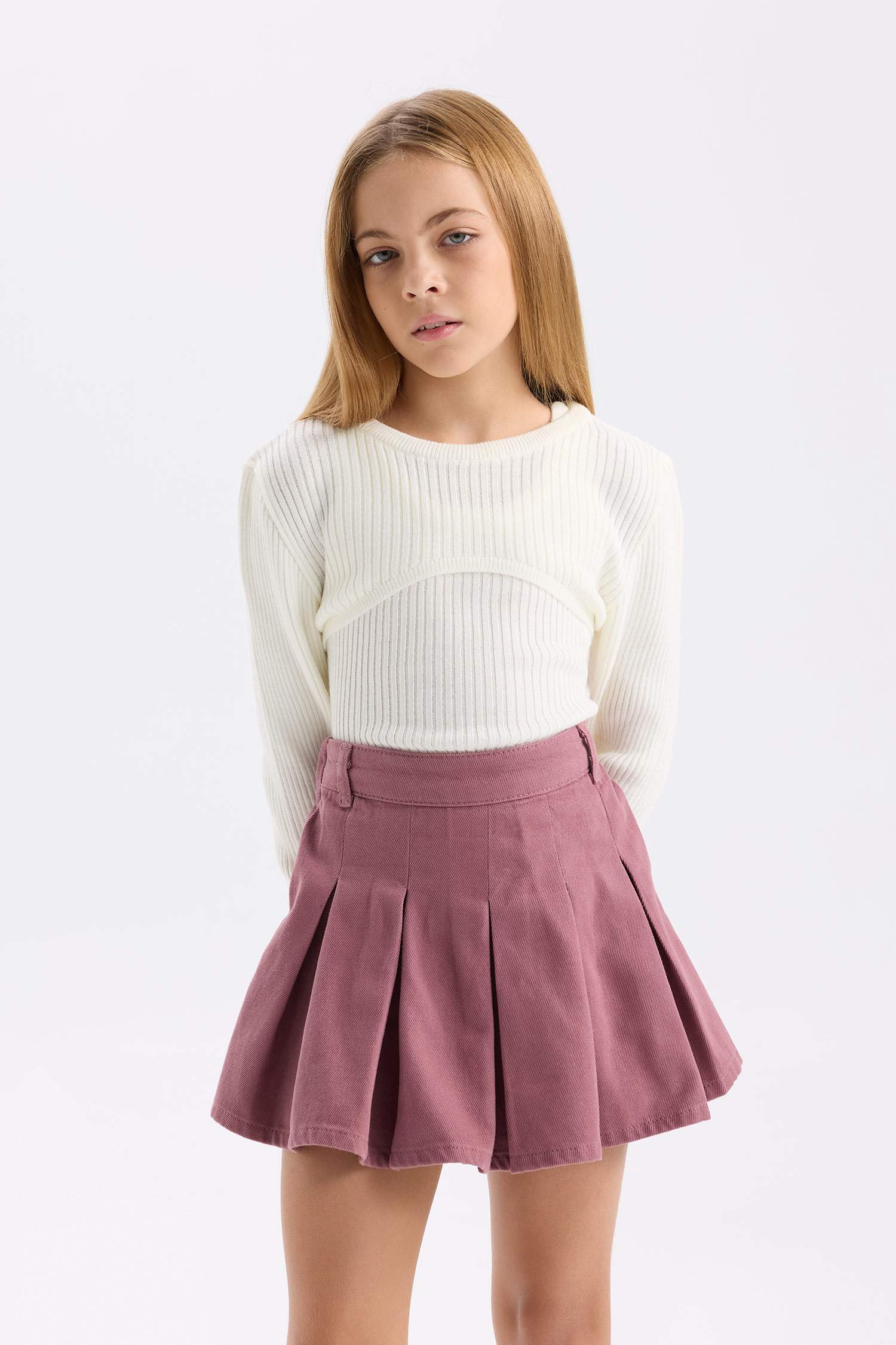 Girl 2 piece Slim Fit Crew Neck Pullover