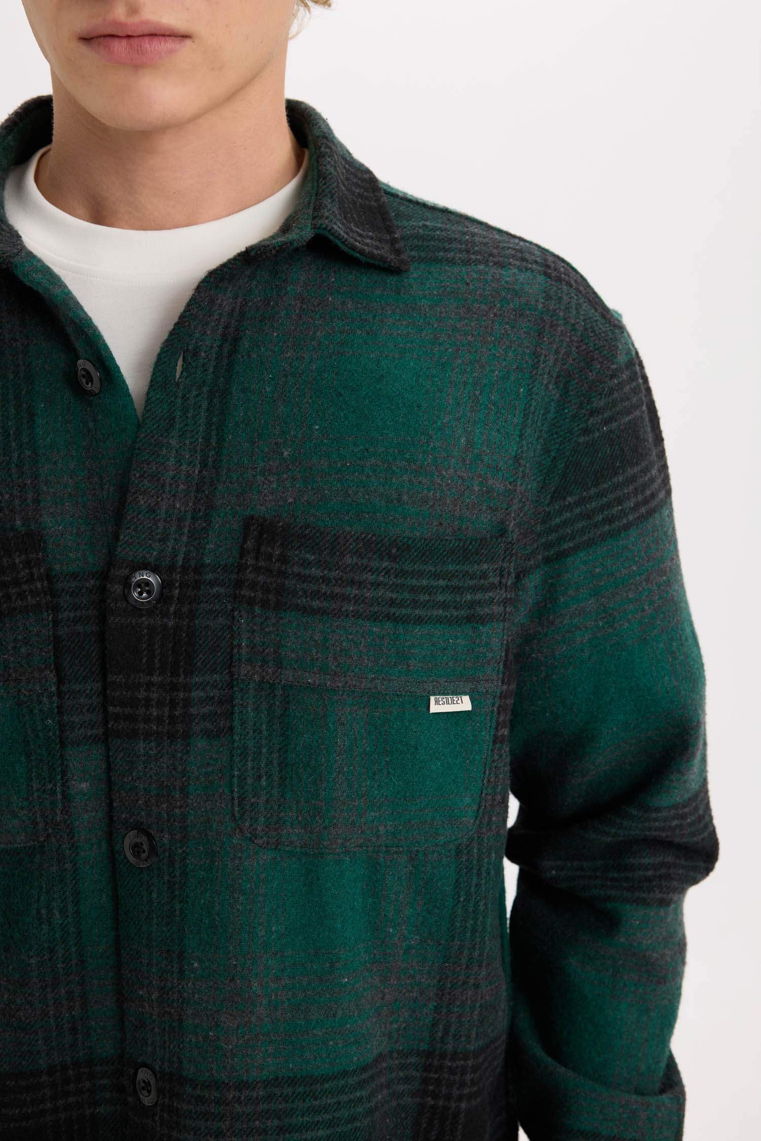 Relax Fit Kareli Oduncu Uzun Kollu Gömlek Ceket