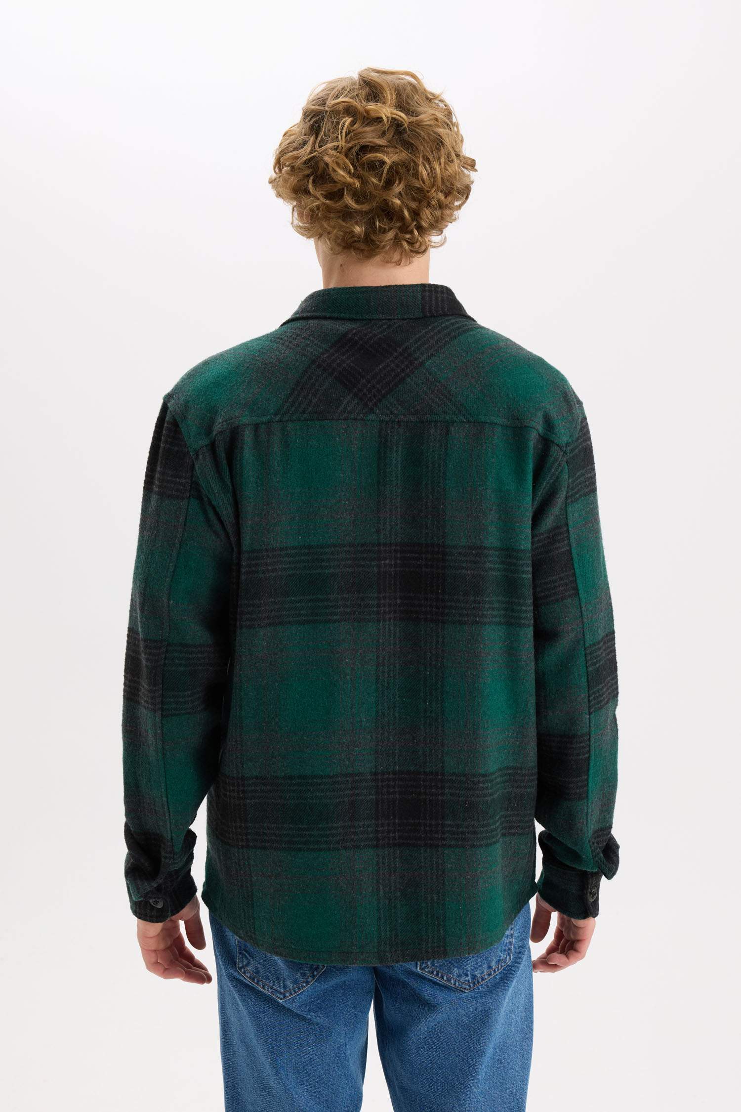 Relax Fit Kareli Oduncu Uzun Kollu Gömlek Ceket