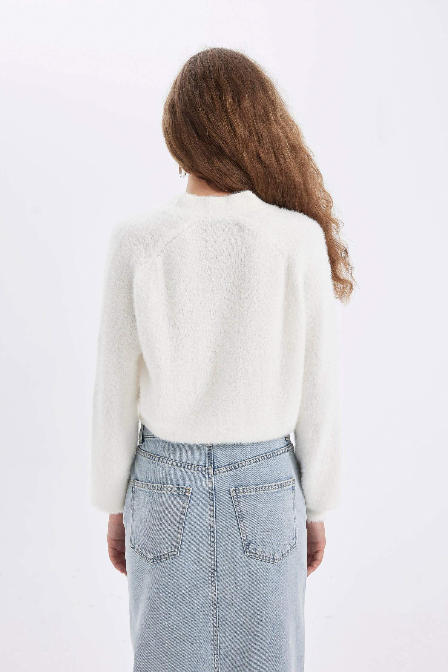 Oversize Geniş Kalıp V Yaka Basic Düz Düğmeli Triko Hırka