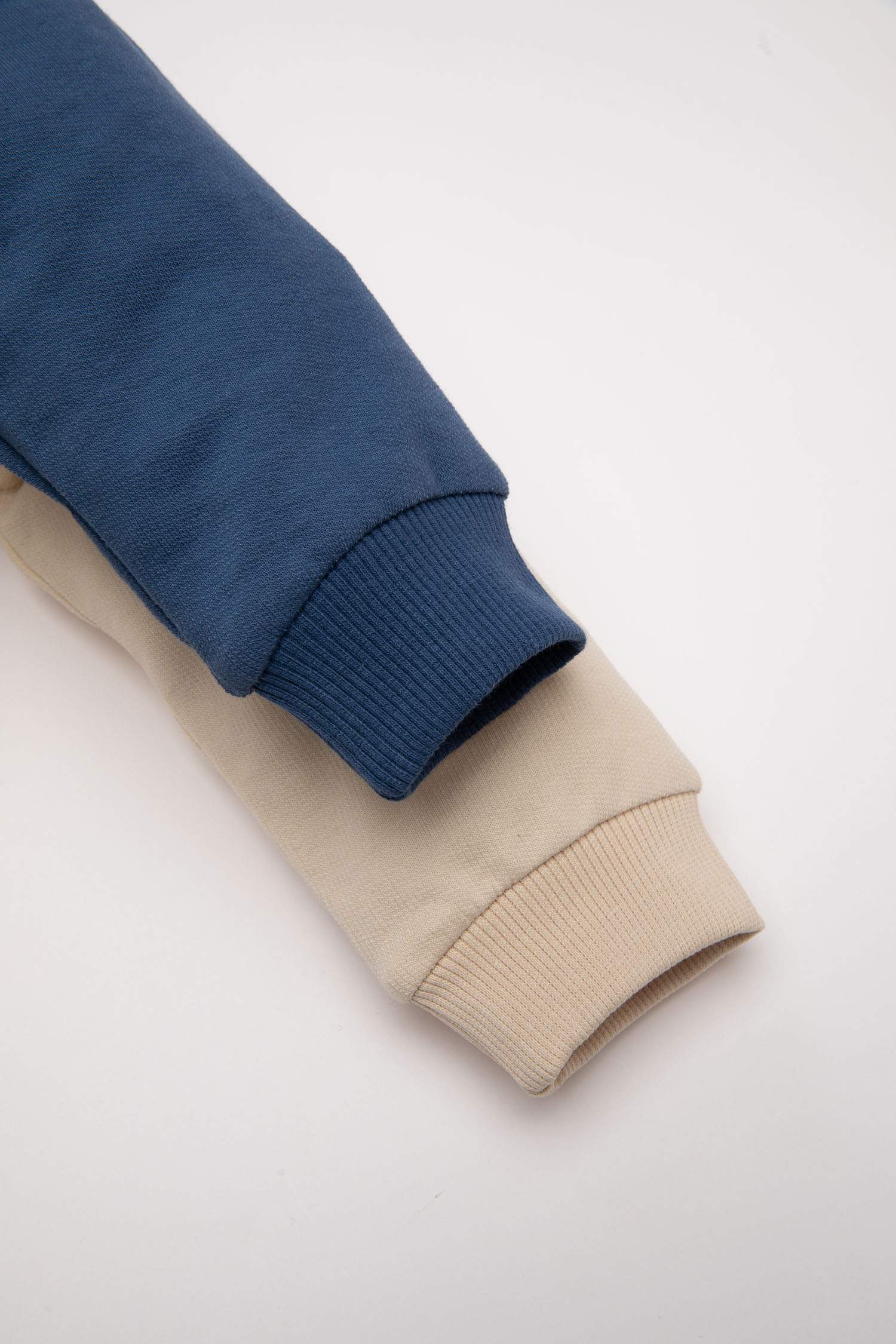 Erkek Bebek Bisiklet Yaka Baskılı İçi Yumuşak Tüylü 2'li Sweatshirt