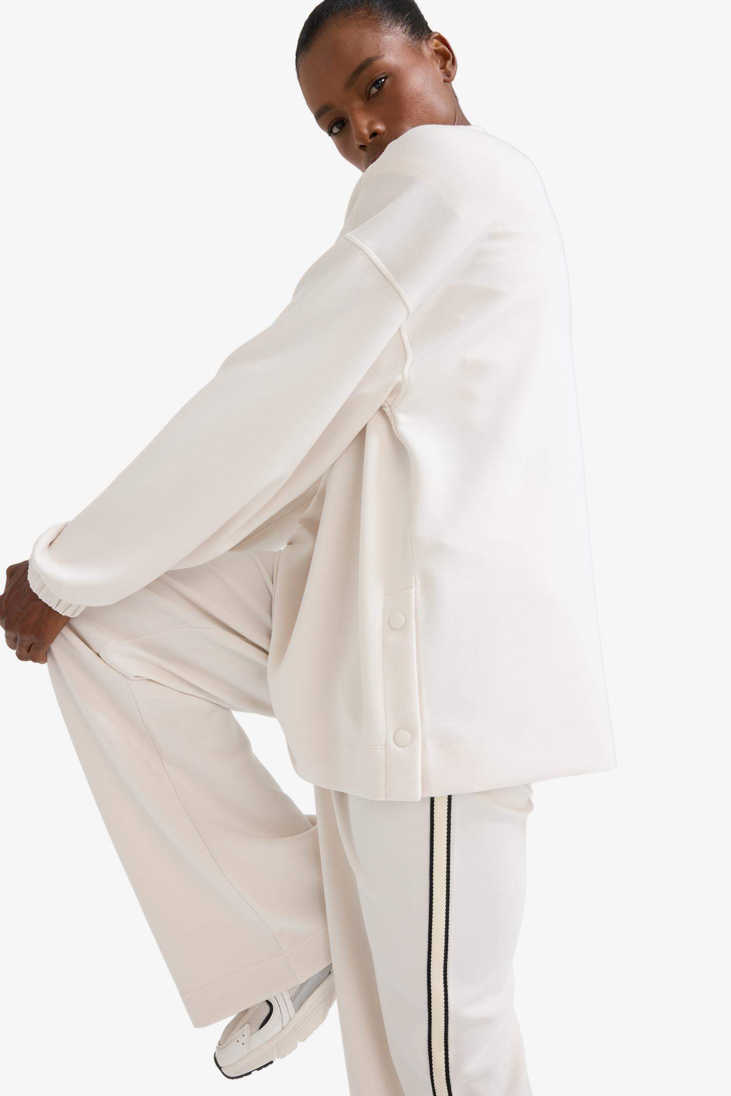 DeFactoFit Long Fit Dik Yaka Fermuarlı Modal Sweatshirt