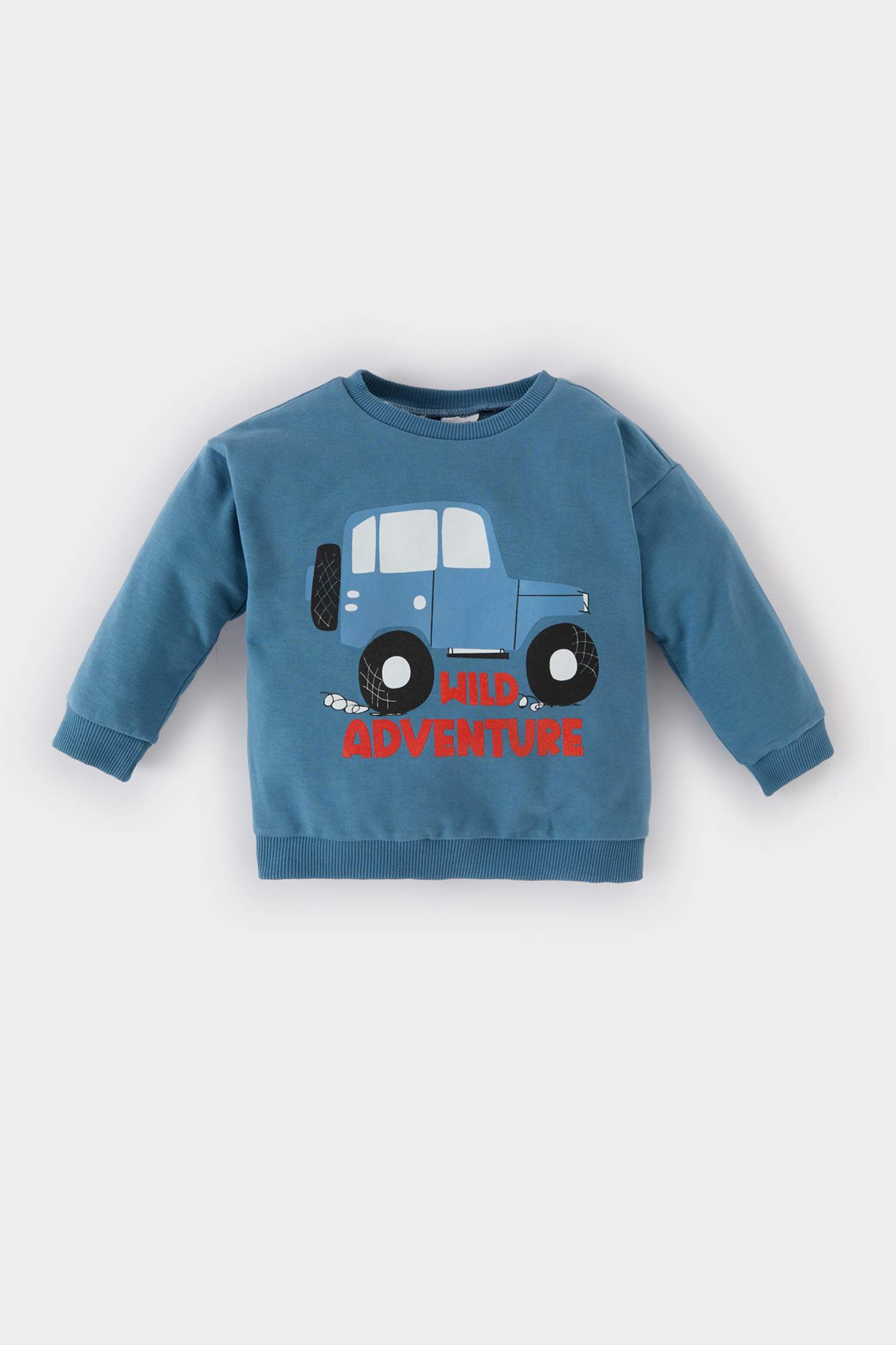 سويت شيرت بيبي اولادي قصة عادية ببطانة ناعمة نيلي