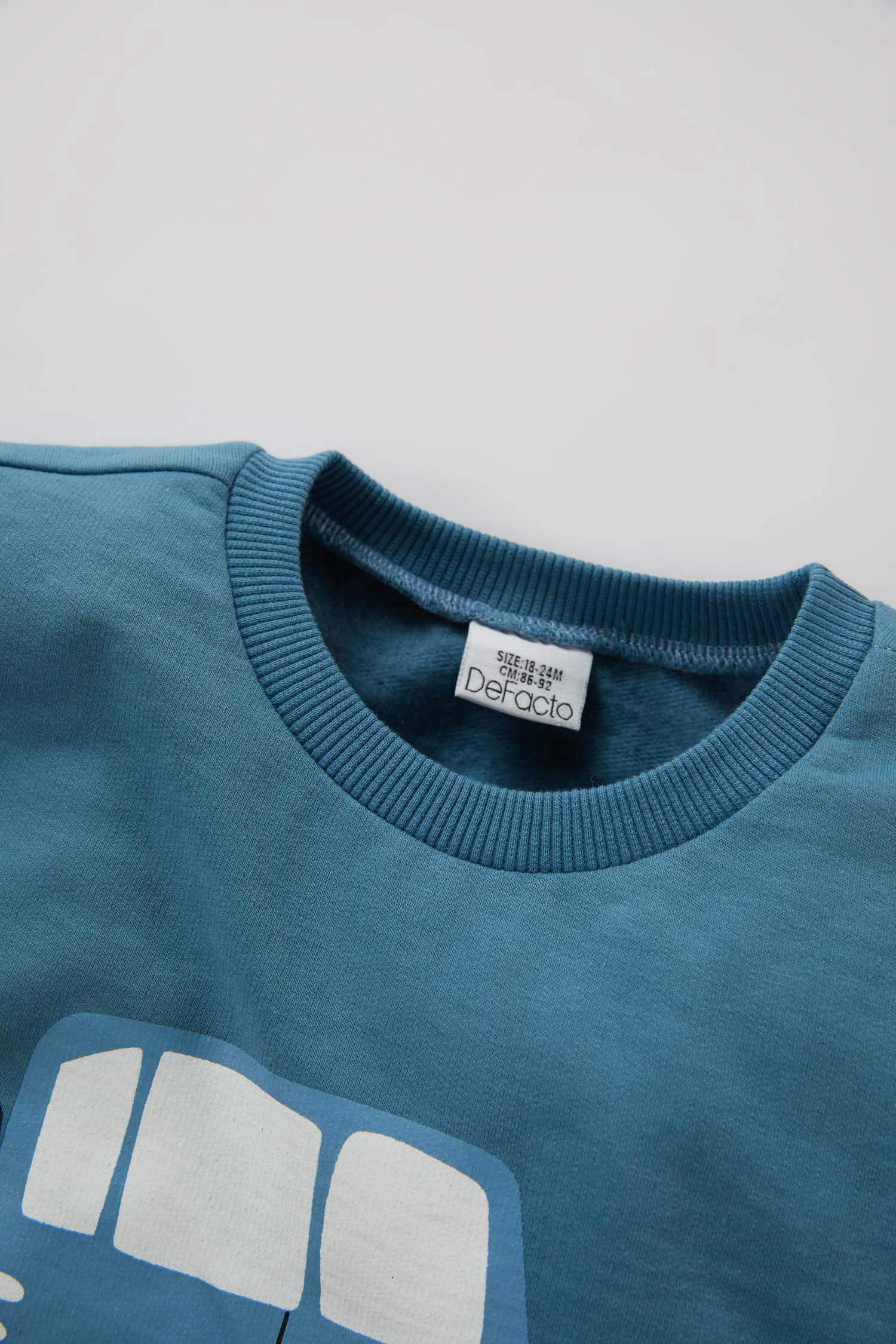 سويت شيرت بيبي اولادي قصة عادية ببطانة ناعمة نيلي