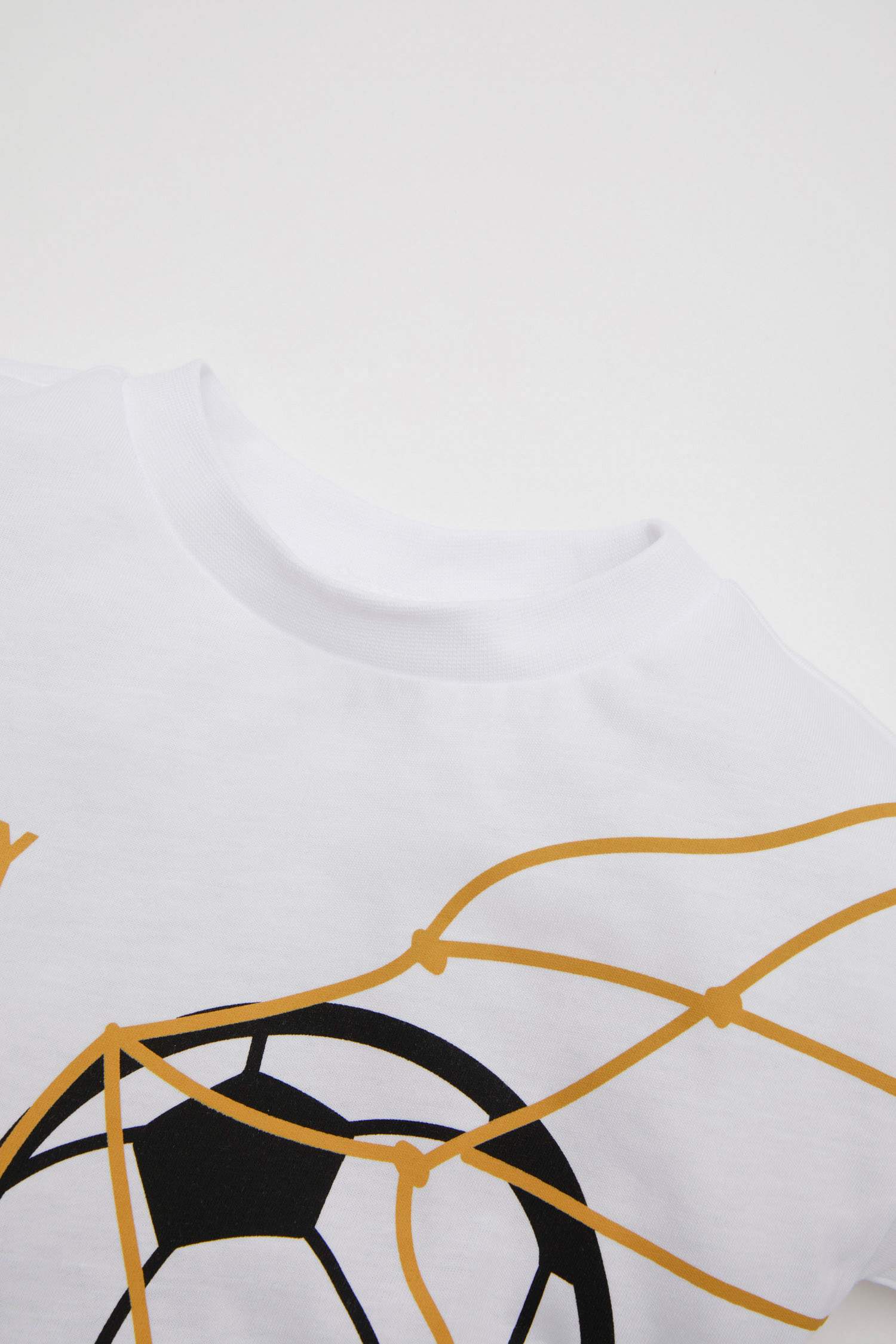 Erkek Bebek Bisiklet Yaka Futbol Baskılı Kısa Kollu Tişört